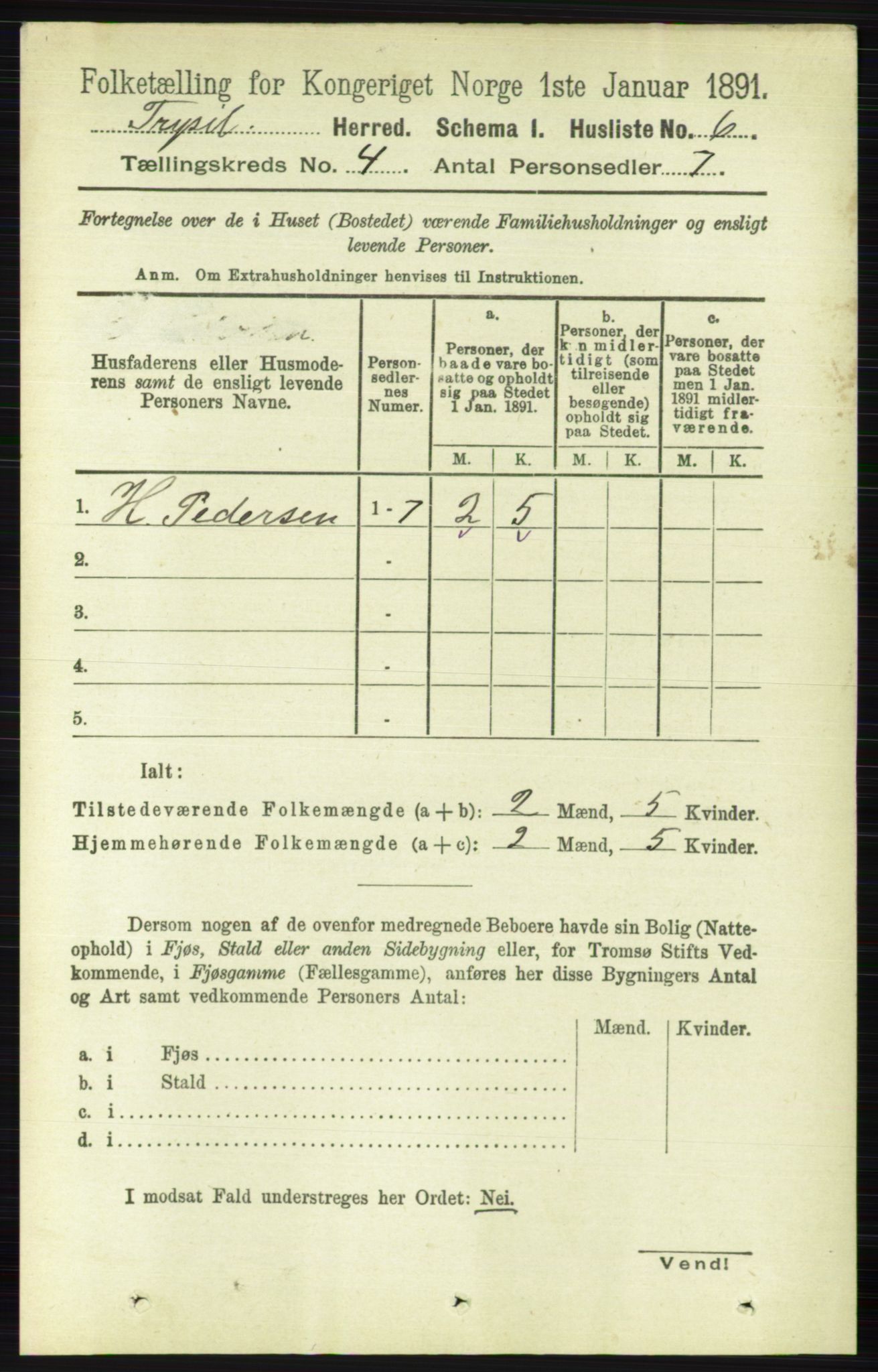 RA, 1891 census for 0428 Trysil, 1891, p. 1781