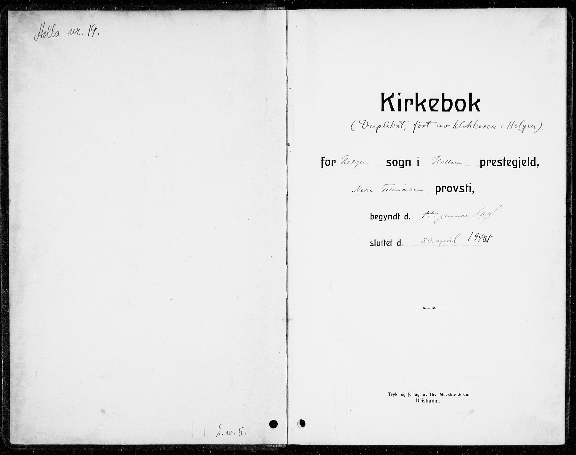 Holla kirkebøker, AV/SAKO-A-272/G/Gb/L0003: Parish register (copy) no. II 3, 1914-1941