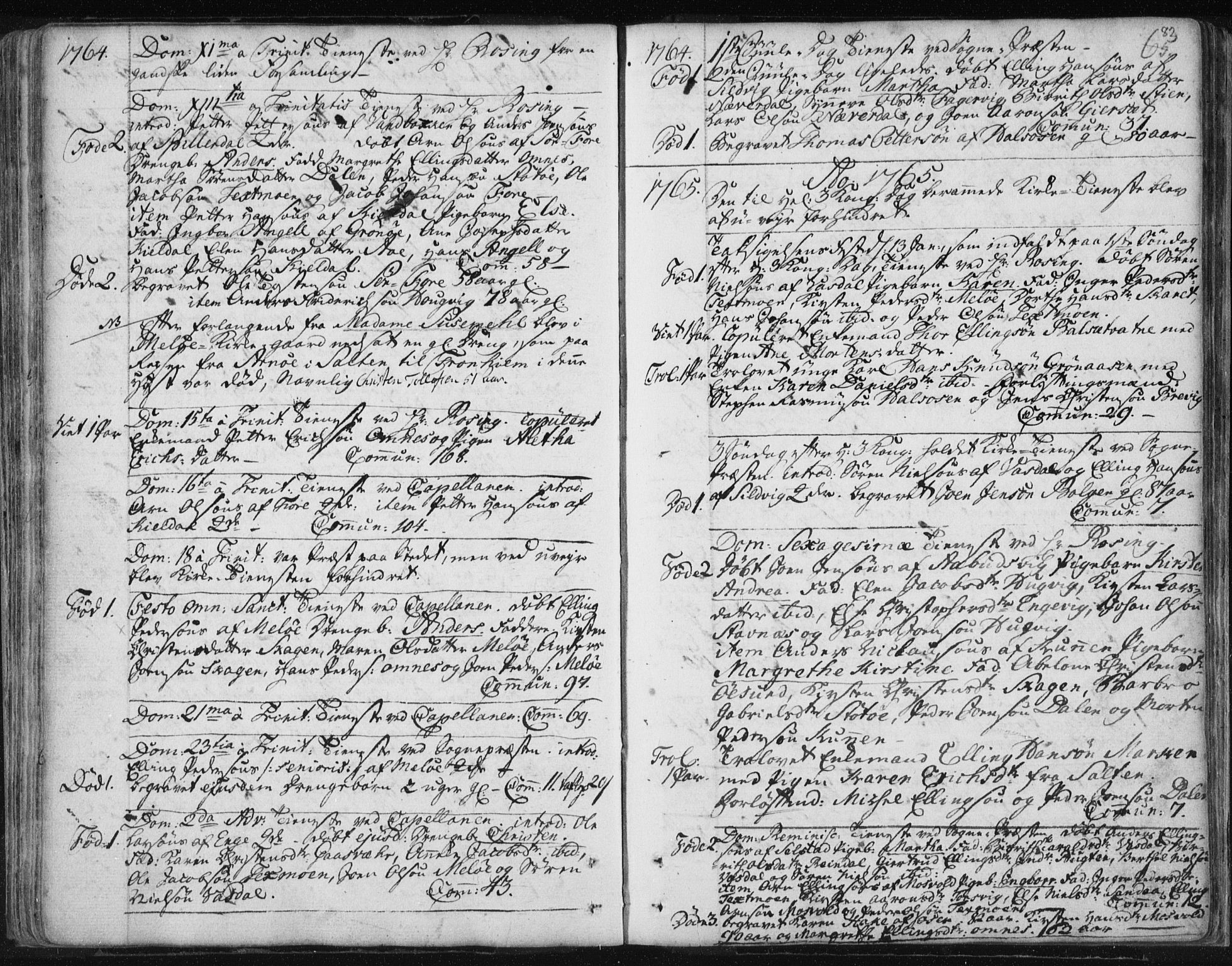 Ministerialprotokoller, klokkerbøker og fødselsregistre - Nordland, SAT/A-1459/841/L0587: Parish register (official) no. 841A02 /2, 1760-1776, p. 82