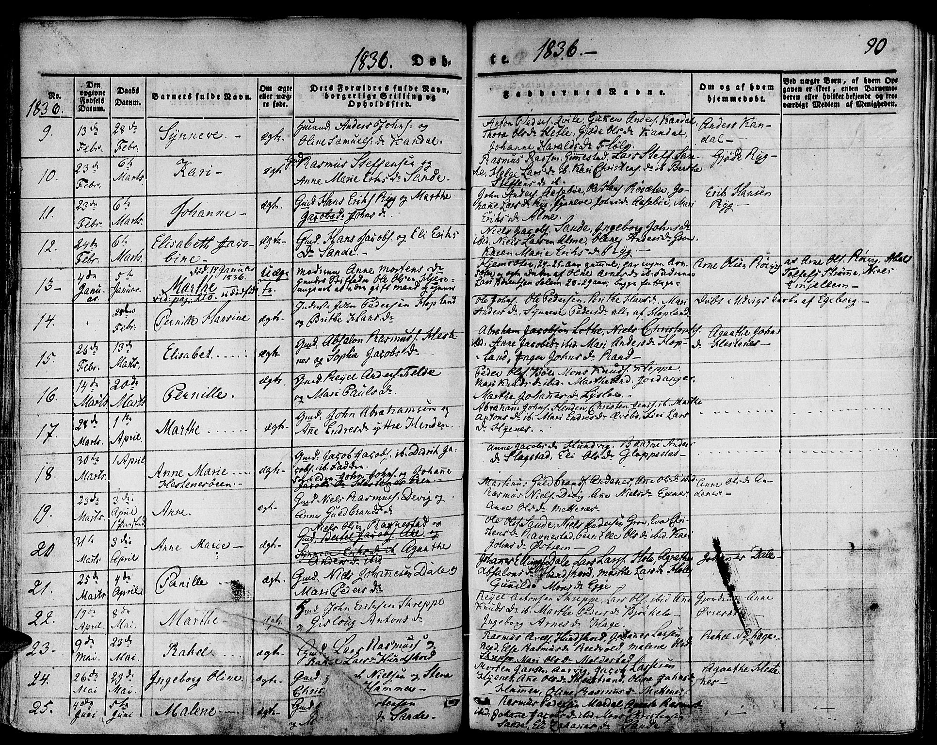 Gloppen sokneprestembete, SAB/A-80101/H/Haa/Haaa/L0007: Parish register (official) no. A 7, 1827-1837, p. 90