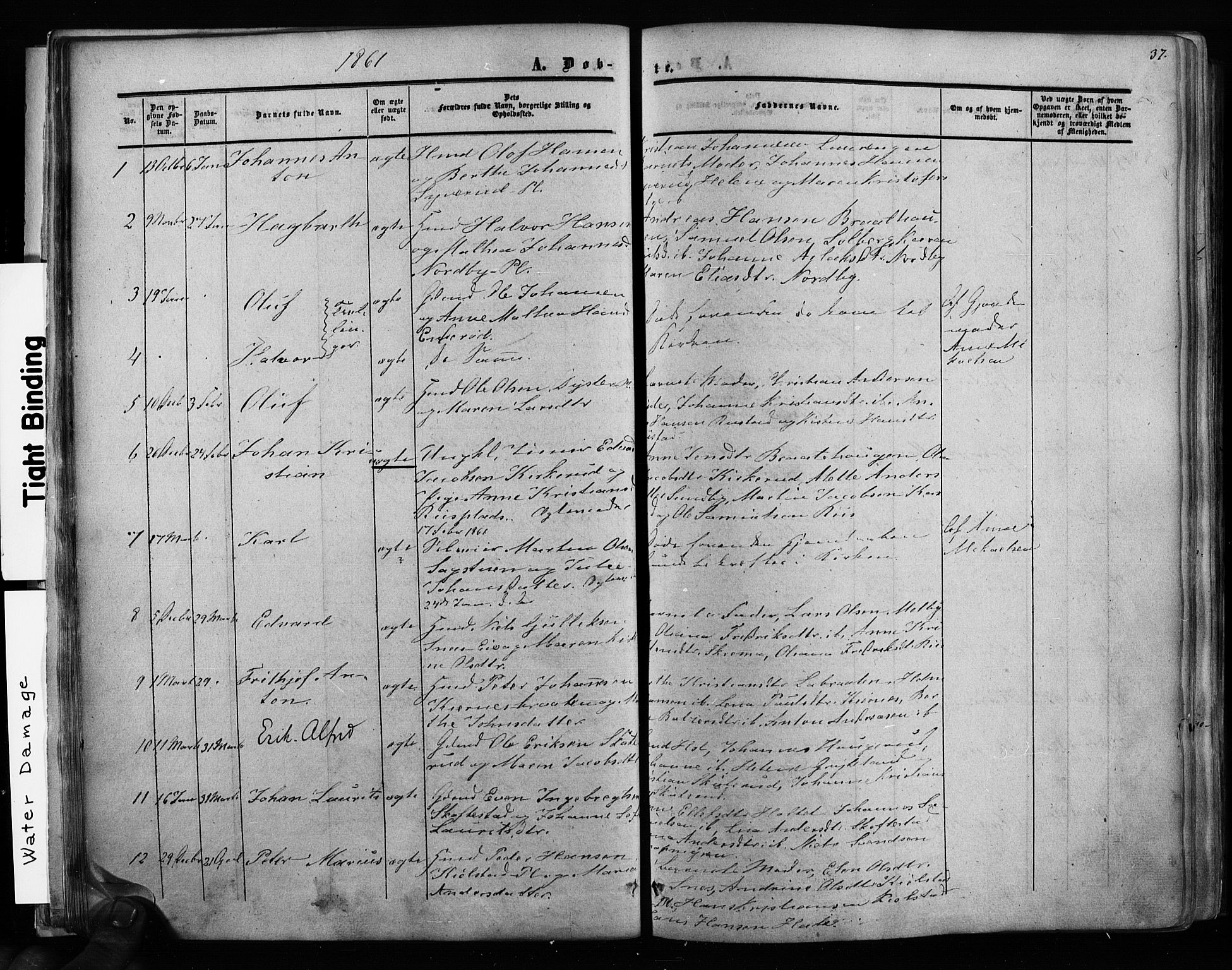 Ås prestekontor Kirkebøker, AV/SAO-A-10894/F/Fa/L0007: Parish register (official) no. I 7, 1854-1870, p. 37