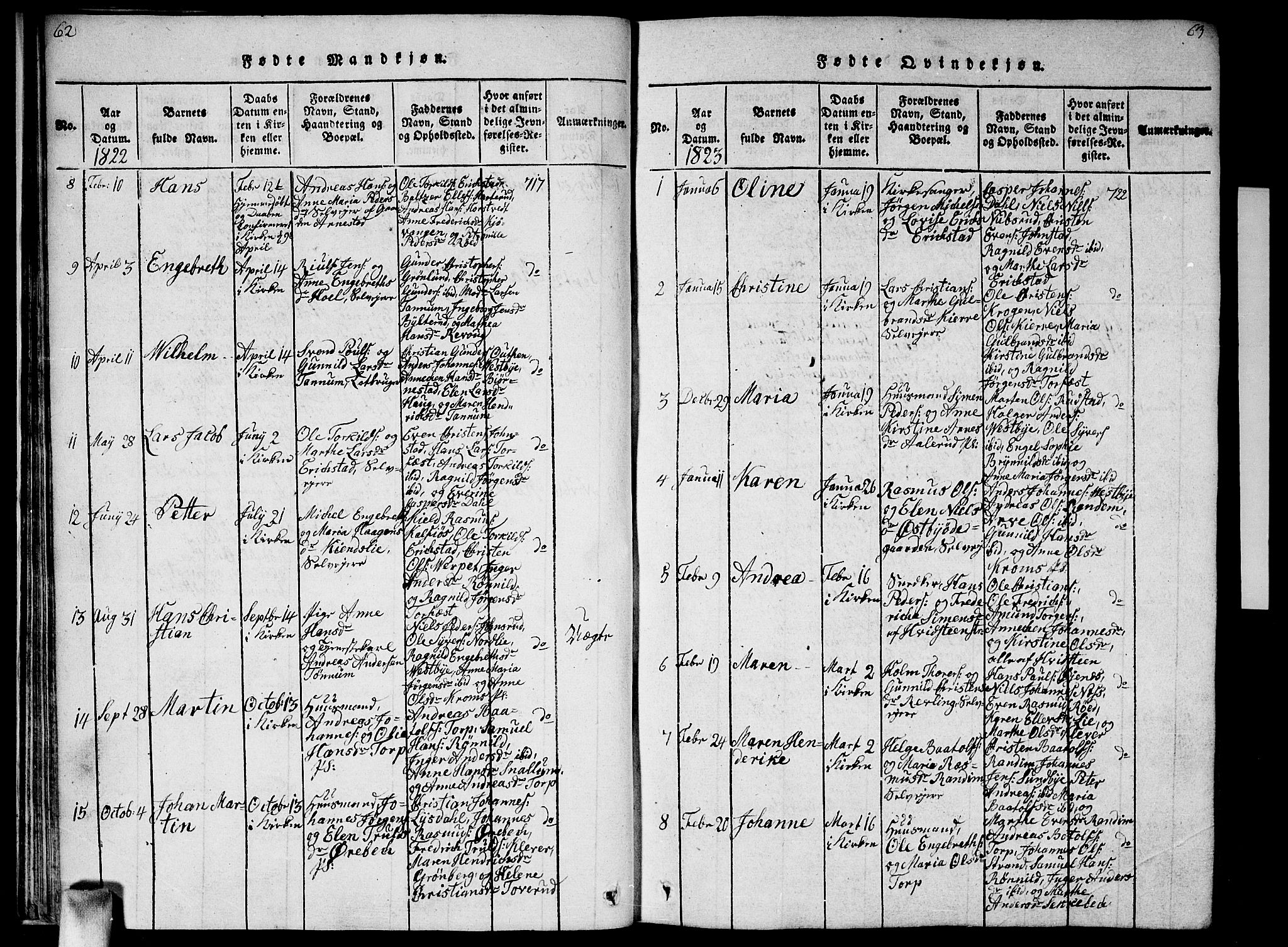 Vestby prestekontor Kirkebøker, SAO/A-10893/F/Fa/L0005: Parish register (official) no. I 5, 1814-1827, p. 62-63