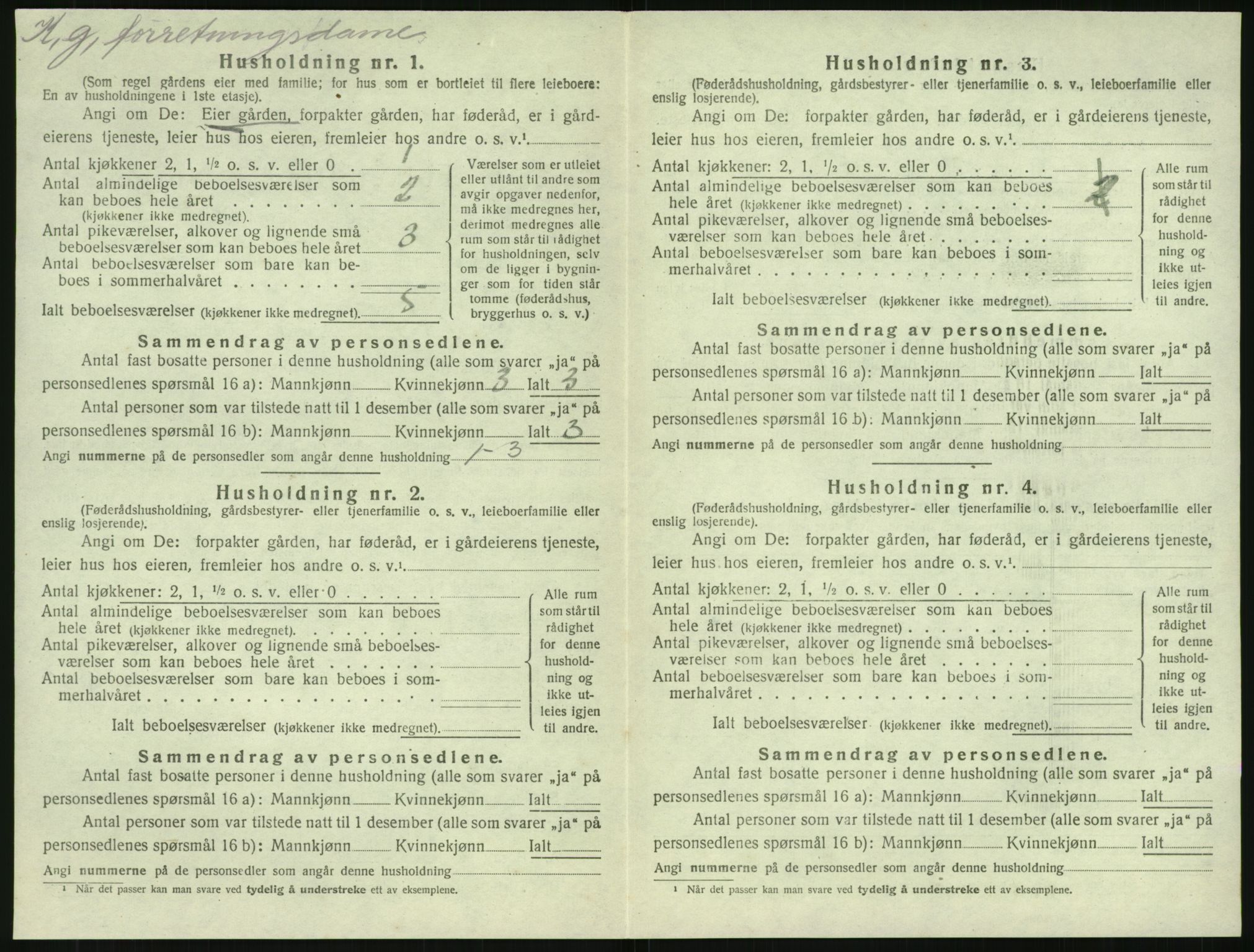 SAK, 1920 census for Øyestad, 1920, p. 1707