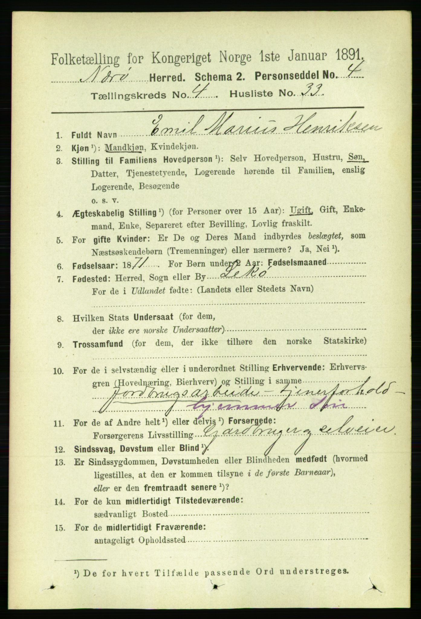 RA, 1891 census for 1751 Nærøy, 1891, p. 2093