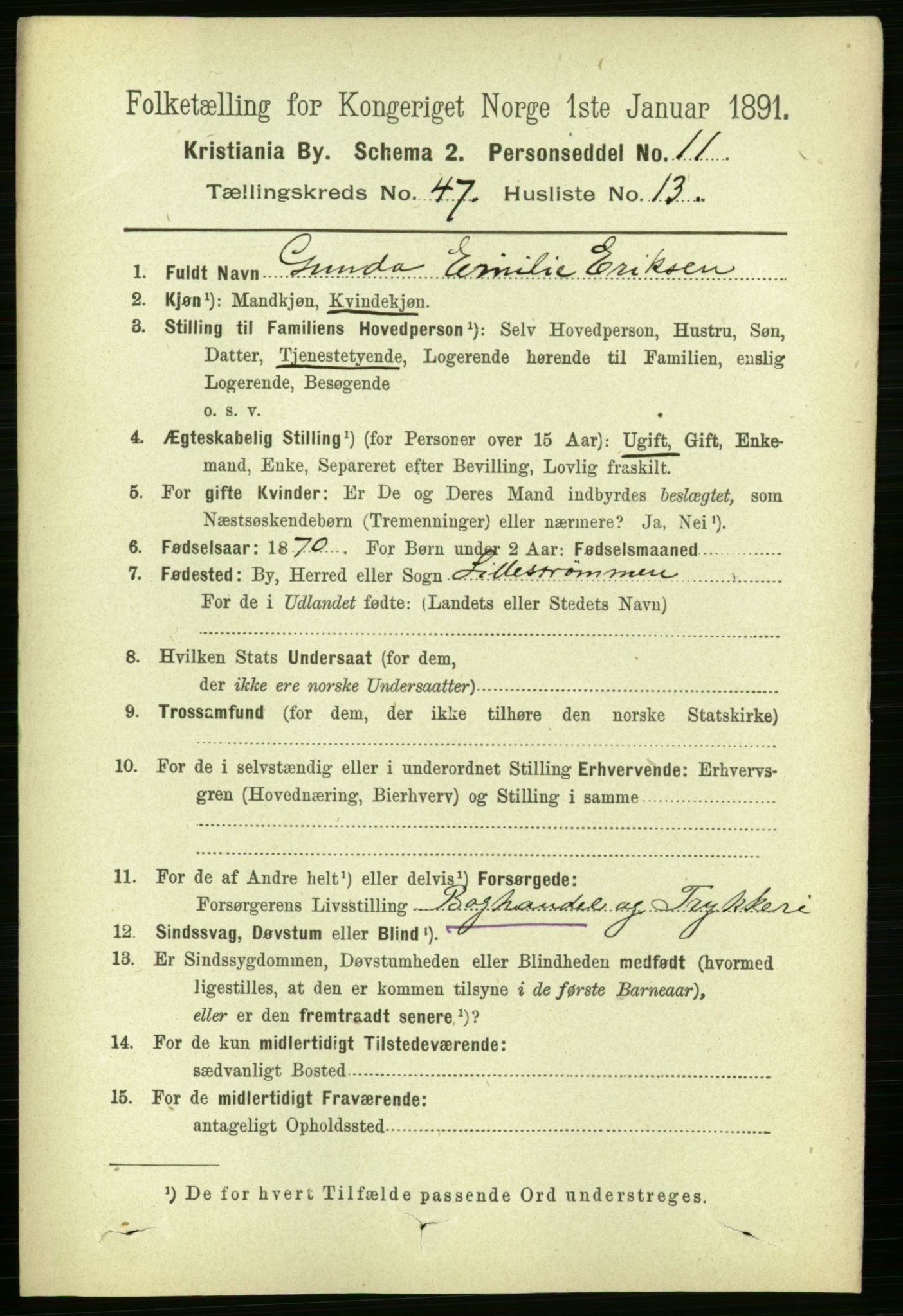 RA, 1891 census for 0301 Kristiania, 1891, p. 28322