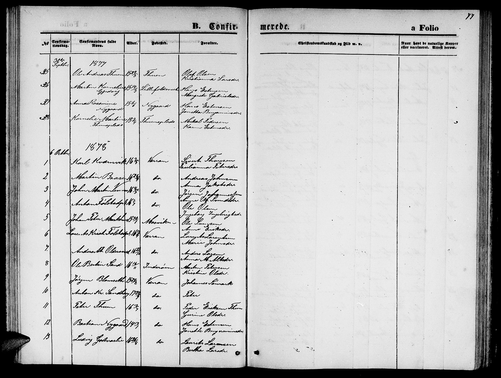 Ministerialprotokoller, klokkerbøker og fødselsregistre - Nord-Trøndelag, SAT/A-1458/744/L0422: Parish register (copy) no. 744C01, 1871-1885, p. 77