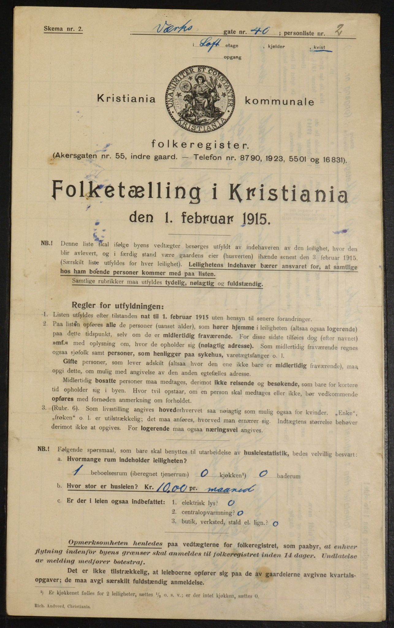 OBA, Municipal Census 1915 for Kristiania, 1915, p. 122897