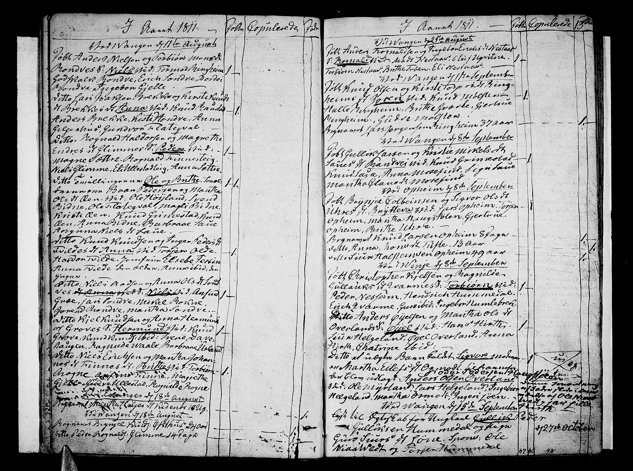 Voss sokneprestembete, SAB/A-79001/H/Haa: Parish register (official) no. A 10, 1810-1821, p. 13