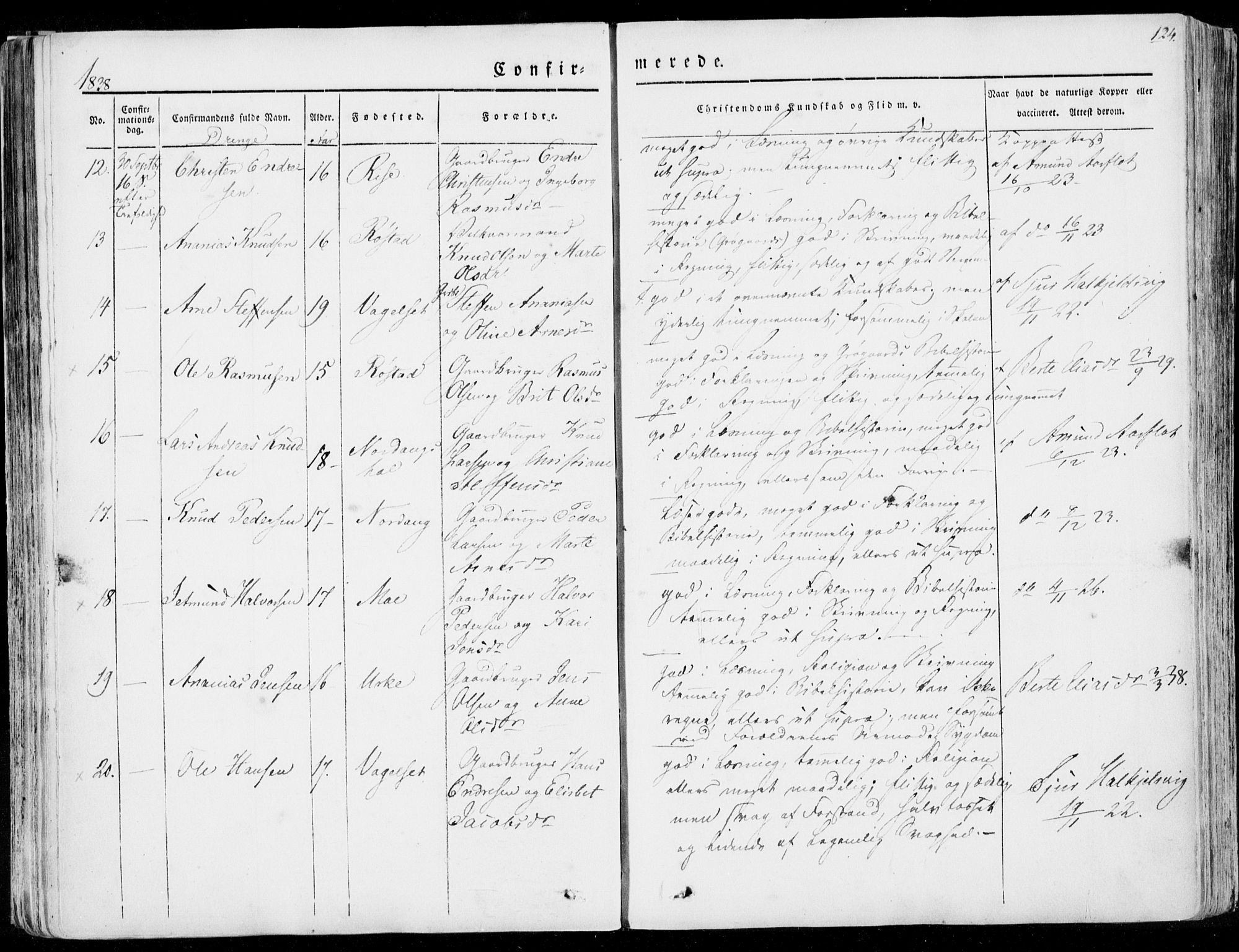 Ministerialprotokoller, klokkerbøker og fødselsregistre - Møre og Romsdal, AV/SAT-A-1454/515/L0208: Parish register (official) no. 515A04, 1830-1846, p. 124