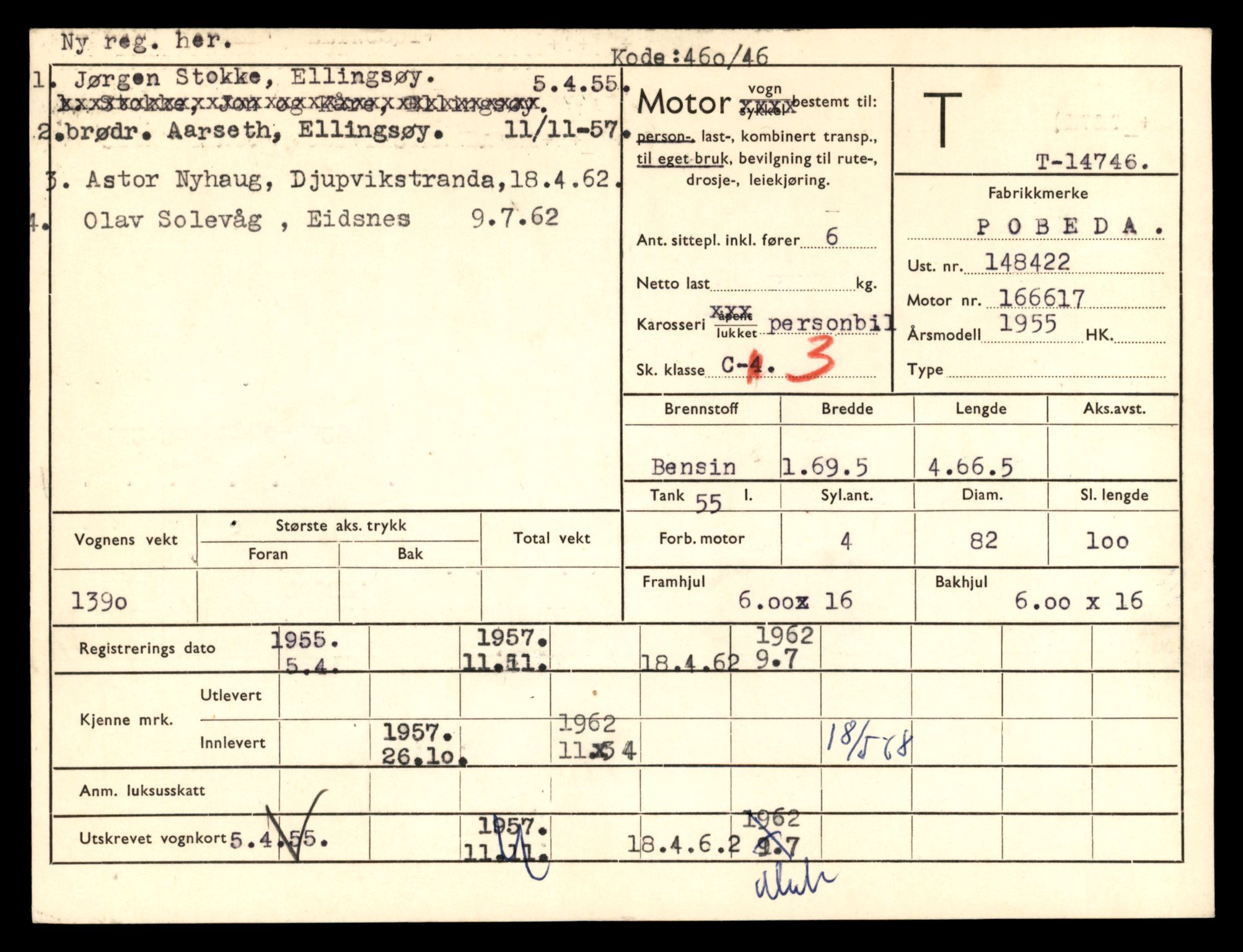 Møre og Romsdal vegkontor - Ålesund trafikkstasjon, AV/SAT-A-4099/F/Fe/L0048: Registreringskort for kjøretøy T 14721 - T 14863, 1927-1998, p. 531