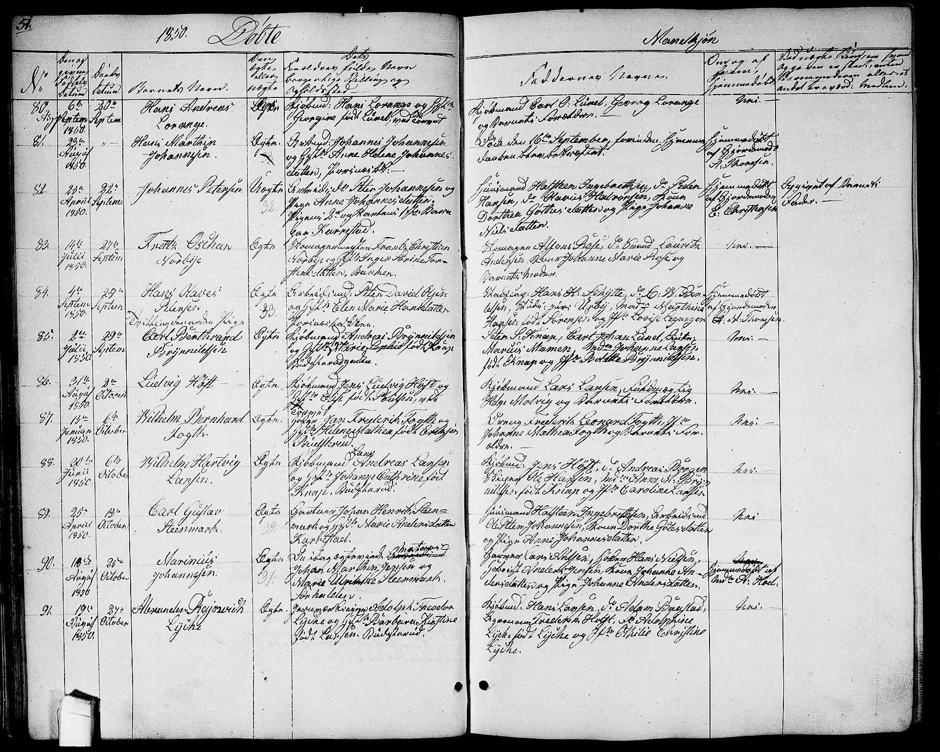 Halden prestekontor Kirkebøker, SAO/A-10909/G/Ga/L0004: Parish register (copy) no. 4, 1845-1854, p. 51