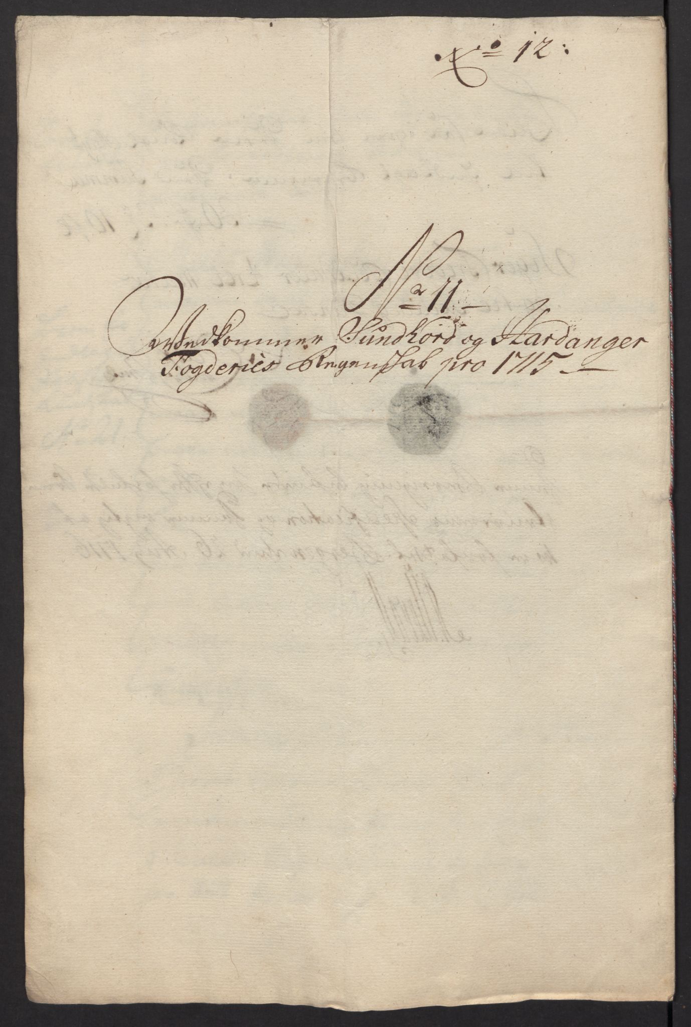 Rentekammeret inntil 1814, Reviderte regnskaper, Fogderegnskap, AV/RA-EA-4092/R48/L2991: Fogderegnskap Sunnhordland og Hardanger, 1715, p. 162