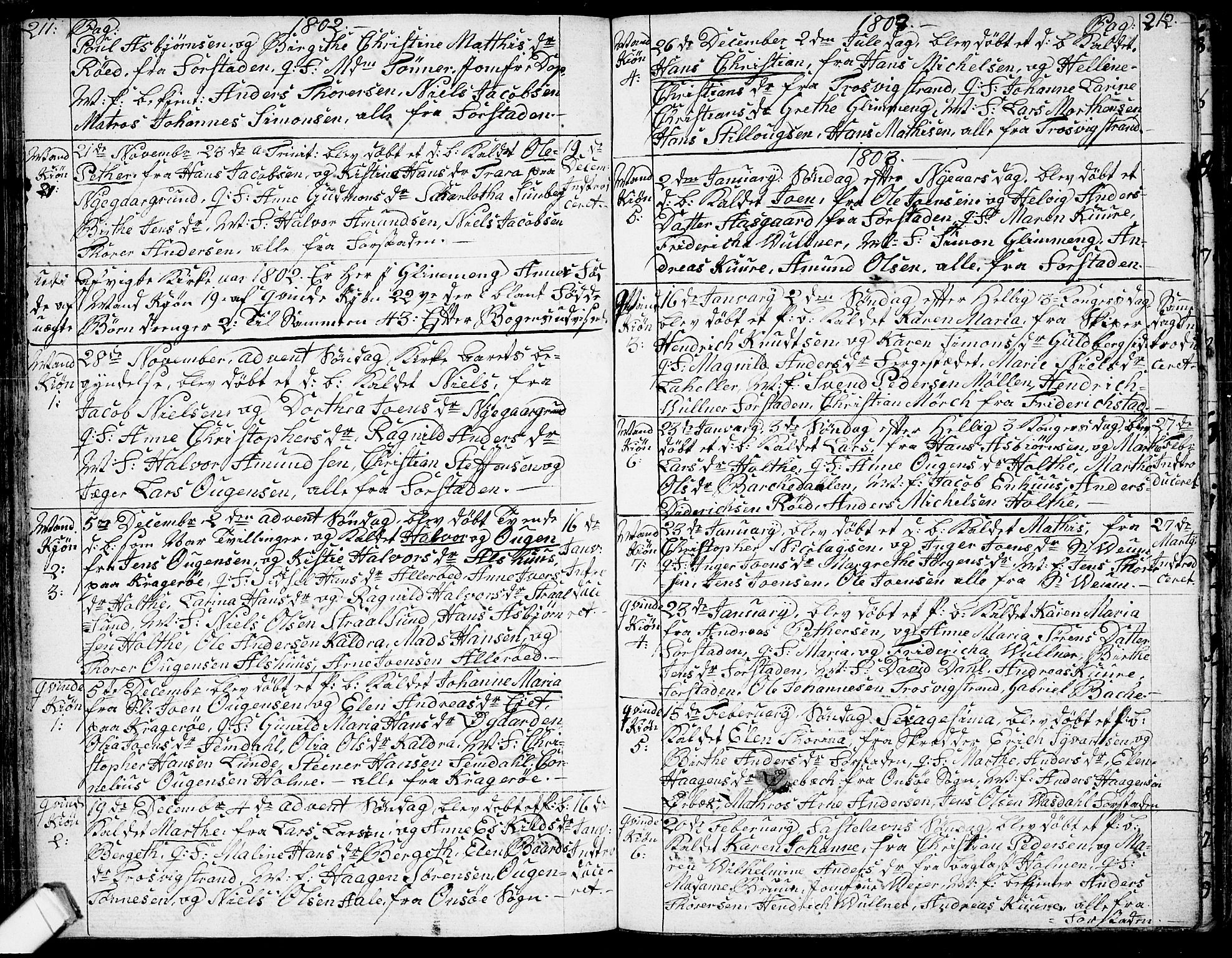 Glemmen prestekontor Kirkebøker, SAO/A-10908/F/Fa/L0002: Parish register (official) no. 2, 1771-1803, p. 211-212