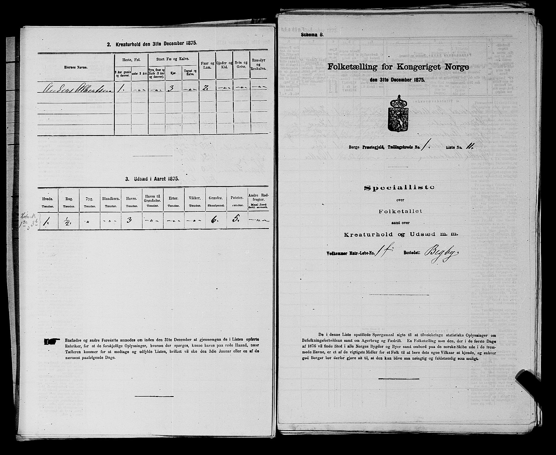 RA, 1875 census for 0113P Borge, 1875, p. 60