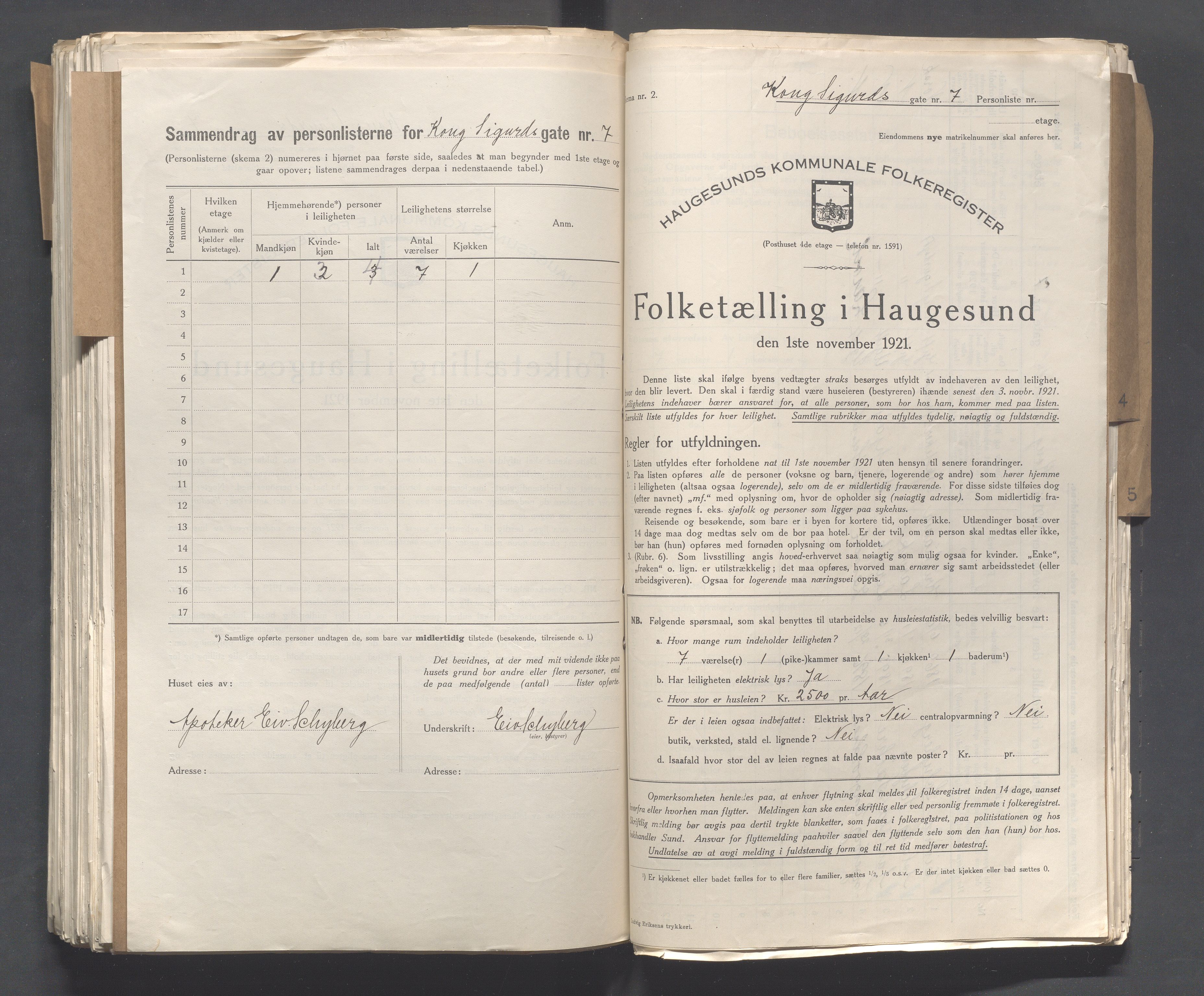 IKAR, Local census 1.11.1921 for Haugesund, 1921, p. 2930