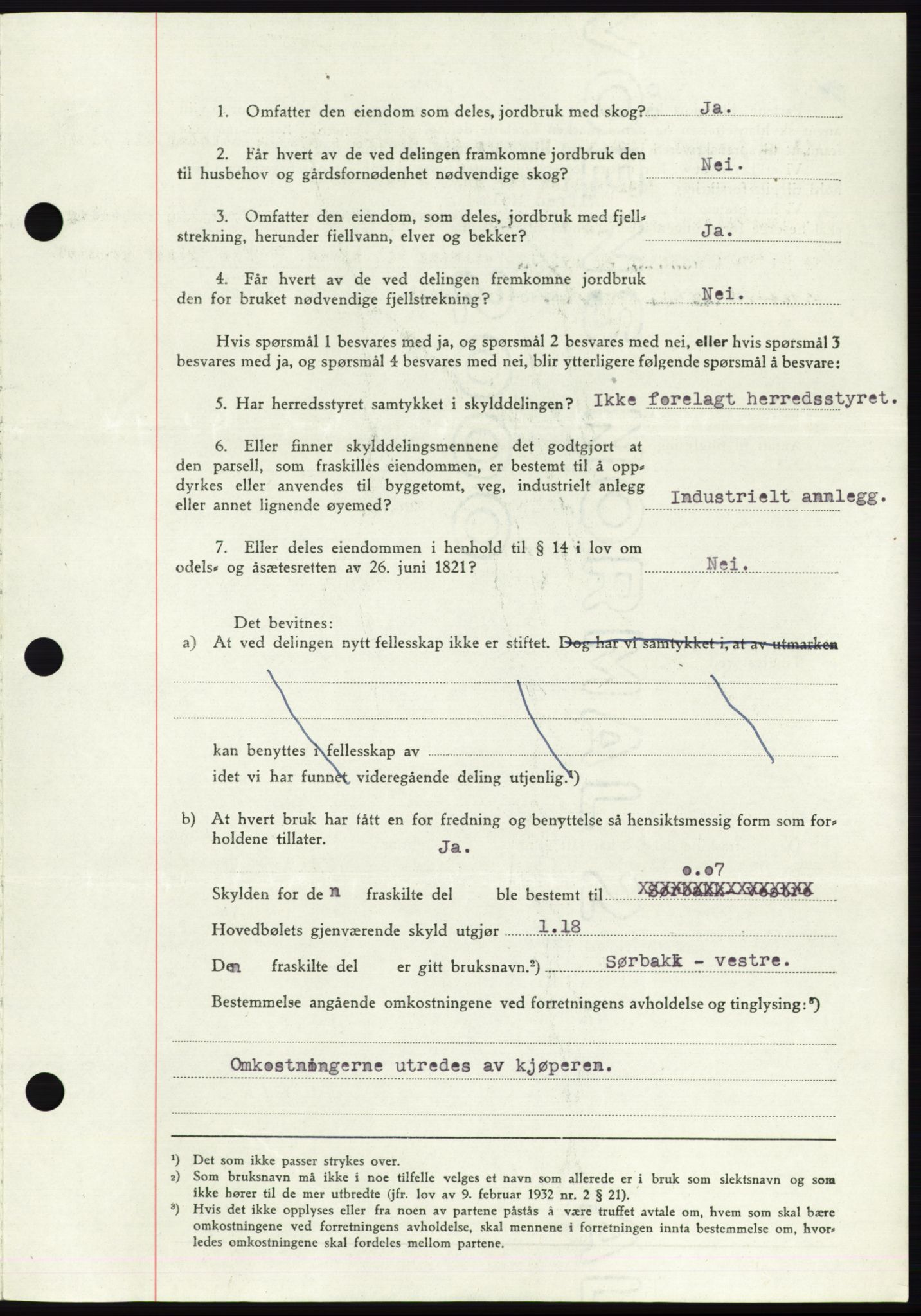 Namdal sorenskriveri, AV/SAT-A-4133/1/2/2C: Mortgage book no. -, 1947-1947, Diary no: : 2067/1947