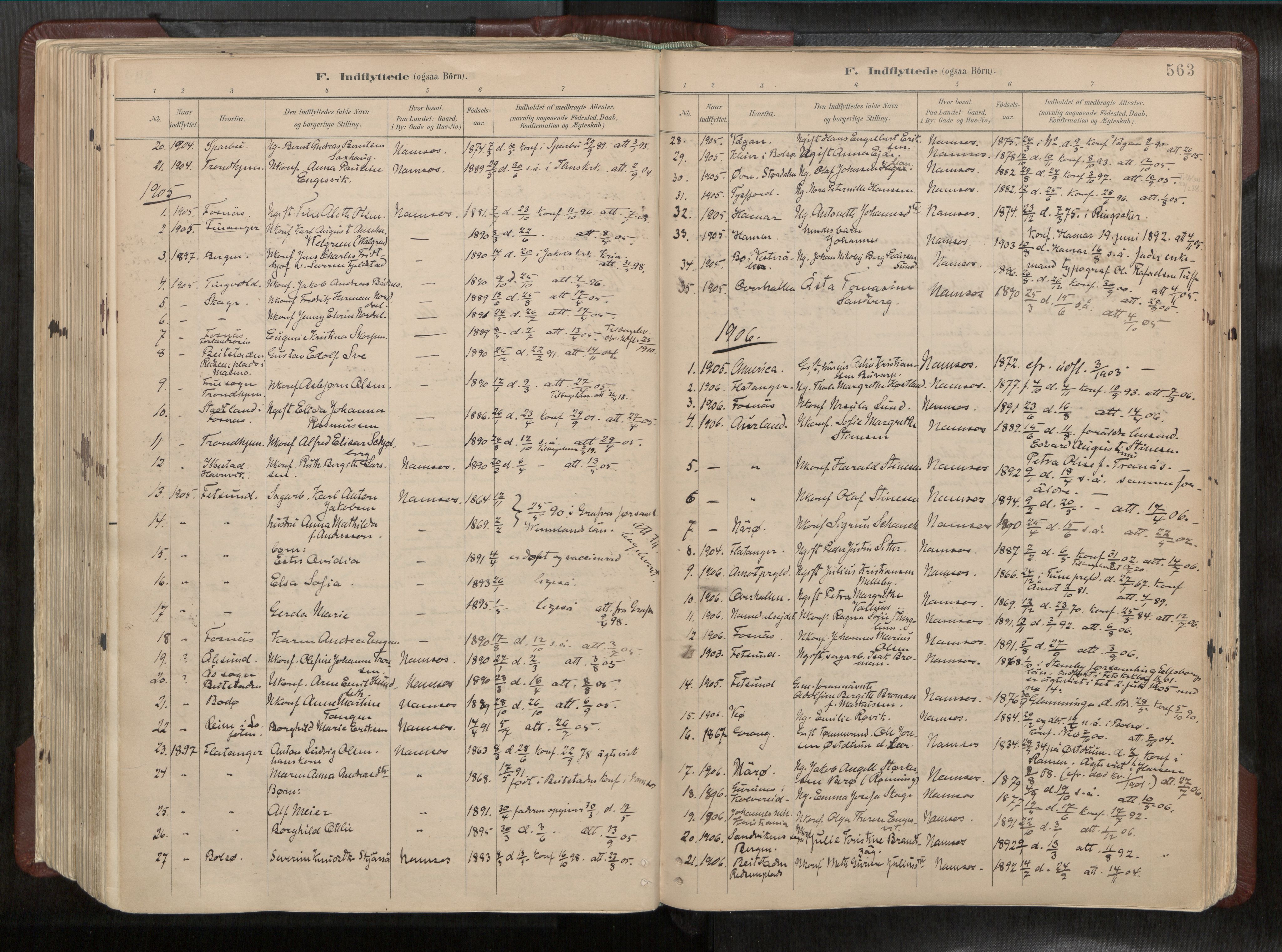 Ministerialprotokoller, klokkerbøker og fødselsregistre - Nord-Trøndelag, SAT/A-1458/768/L0579a: Parish register (official) no. 768A14, 1887-1931, p. 563