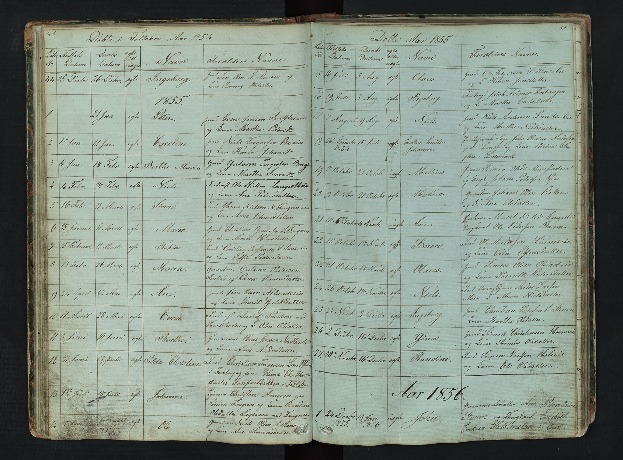 Gausdal prestekontor, SAH/PREST-090/H/Ha/Hab/L0006: Parish register (copy) no. 6, 1846-1893, p. 88-89