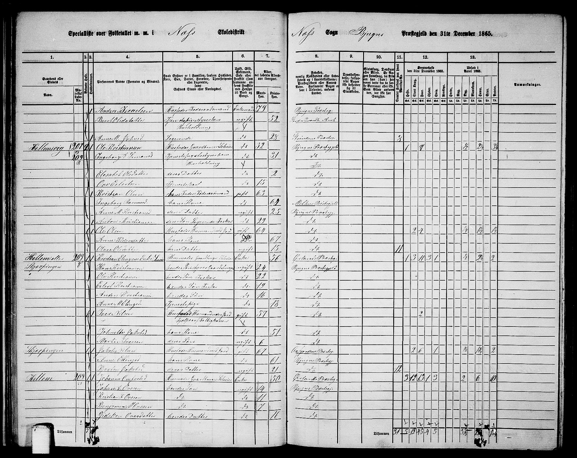 RA, 1865 census for Bjugn, 1865, p. 30