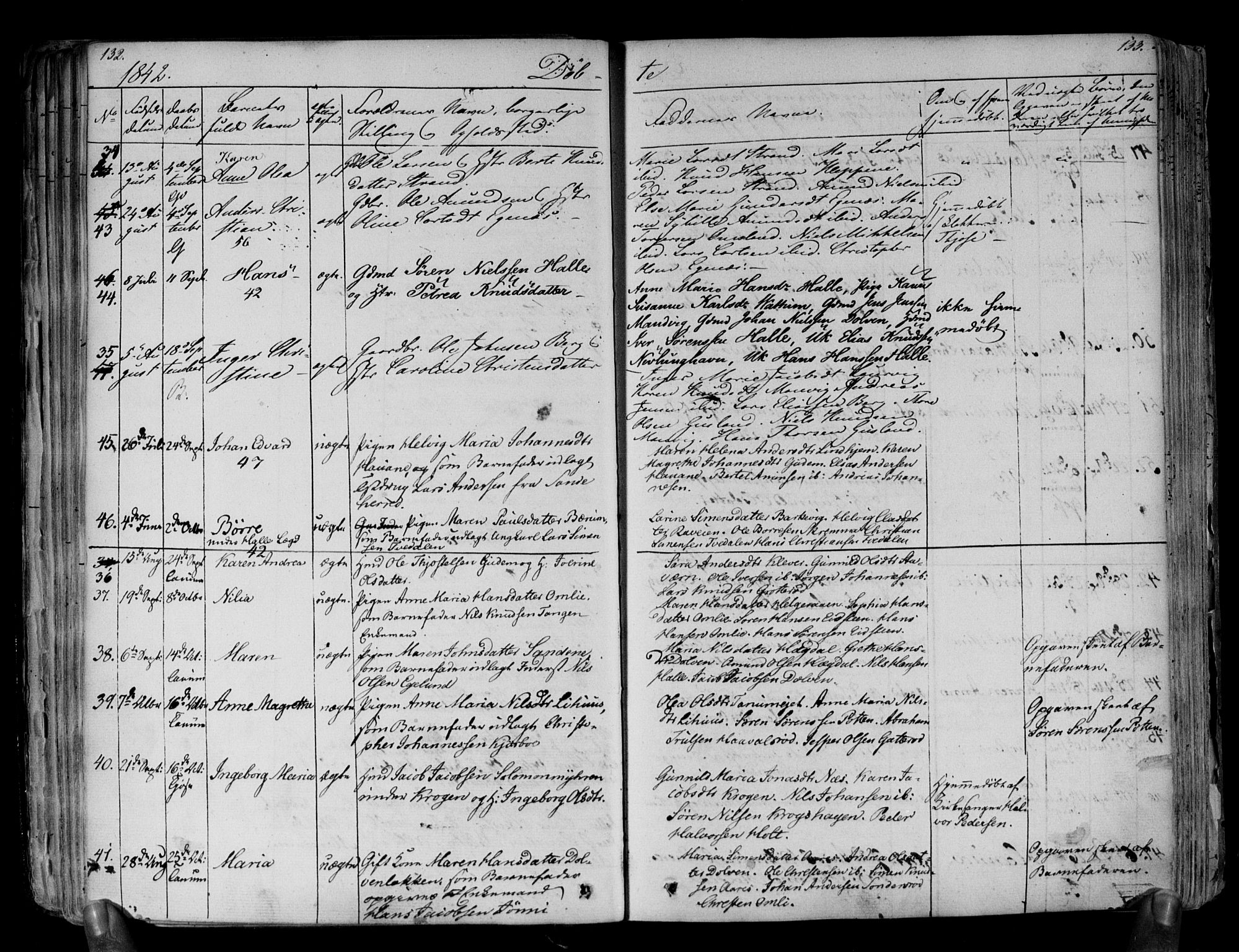 Brunlanes kirkebøker, AV/SAKO-A-342/F/Fa/L0003: Parish register (official) no. I 3, 1834-1845, p. 132-133