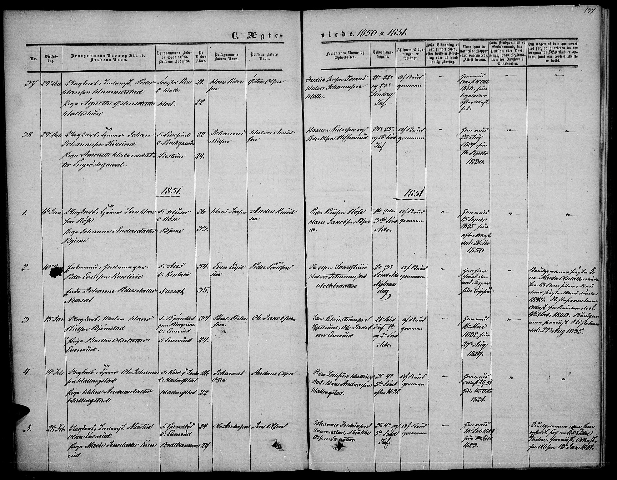 Vestre Toten prestekontor, SAH/PREST-108/H/Ha/Haa/L0005: Parish register (official) no. 5, 1850-1855, p. 197