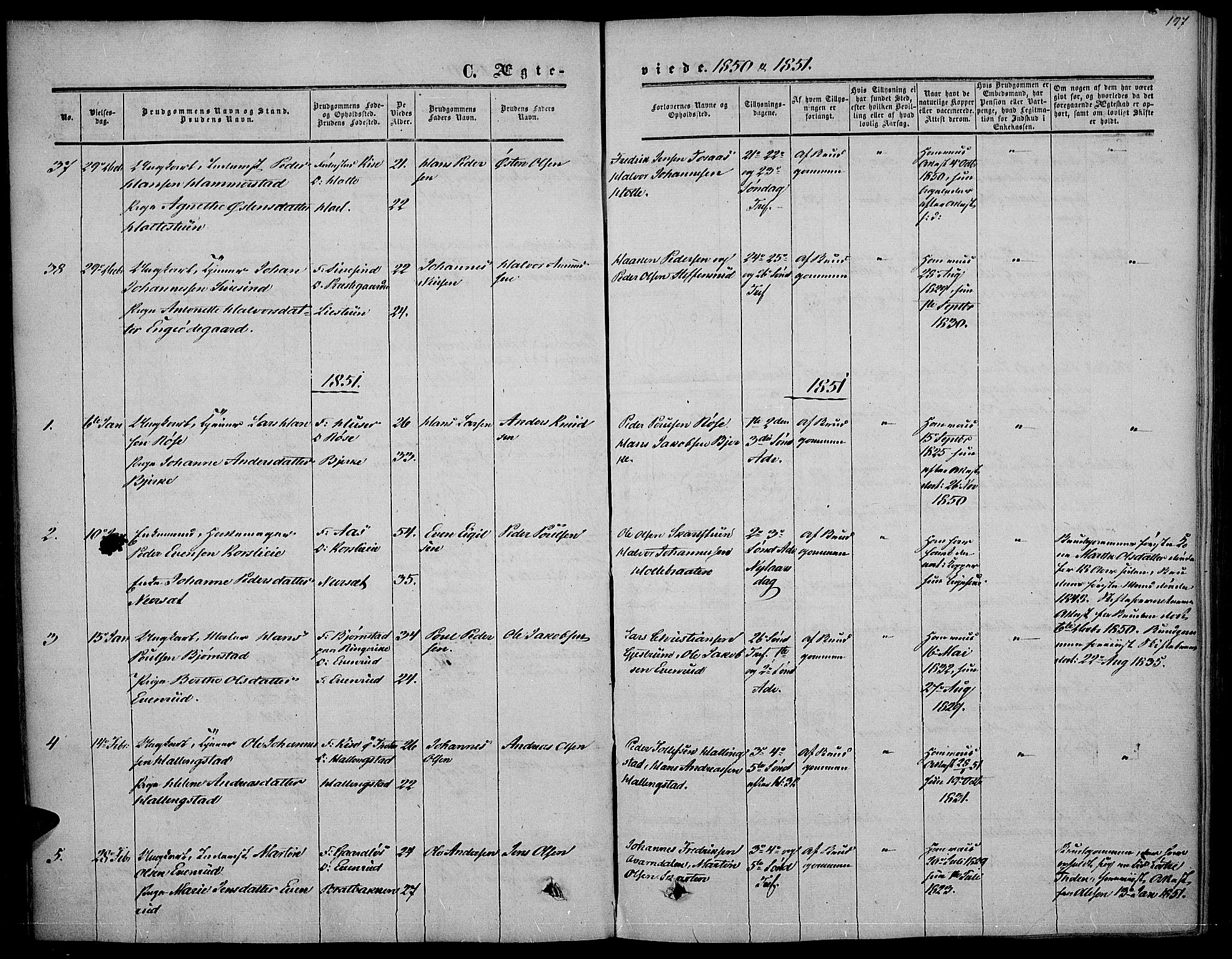 Vestre Toten prestekontor, AV/SAH-PREST-108/H/Ha/Haa/L0005: Parish register (official) no. 5, 1850-1855, p. 197