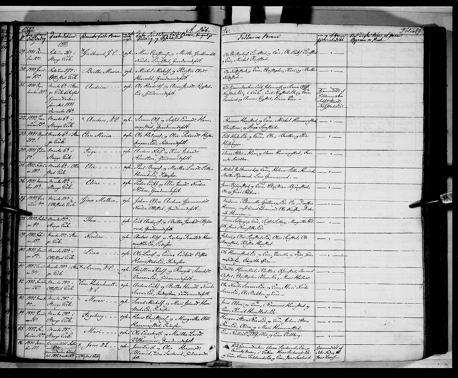 Stange prestekontor, AV/SAH-PREST-002/K/L0010: Parish register (official) no. 10, 1835-1845, p. 59