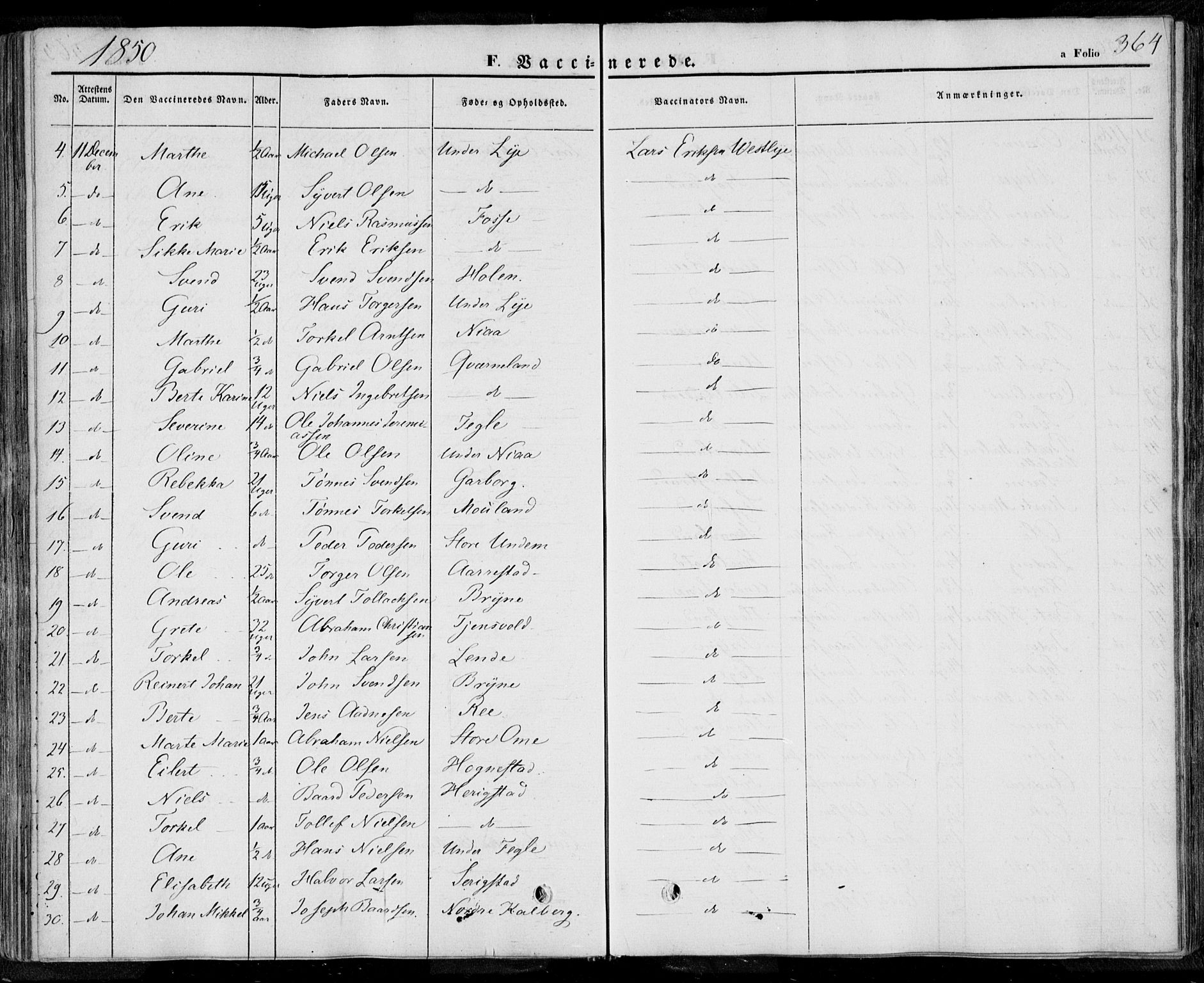 Lye sokneprestkontor, AV/SAST-A-101794/001/30BA/L0006: Parish register (official) no. A 5.2, 1842-1855, p. 364