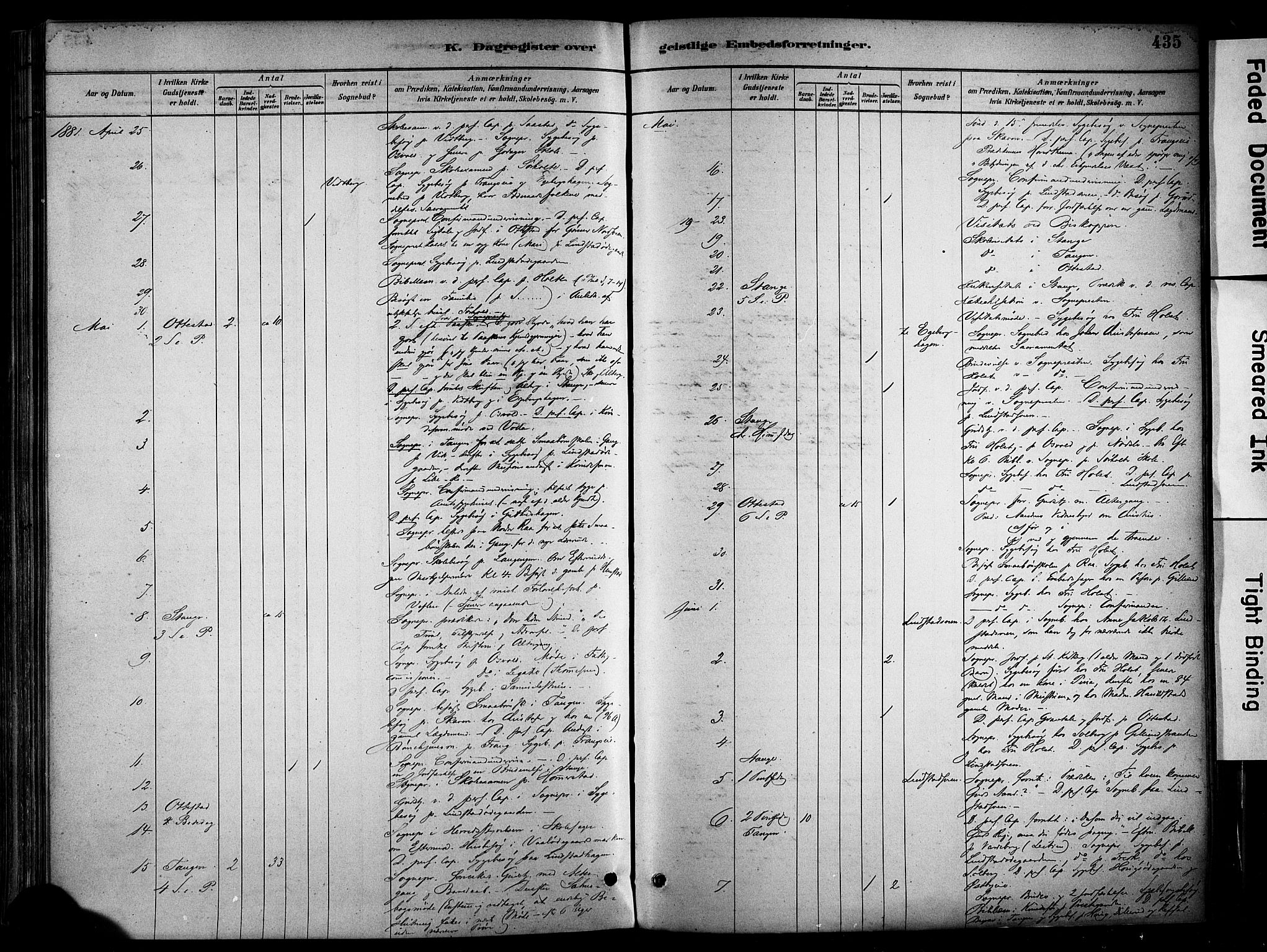 Stange prestekontor, AV/SAH-PREST-002/K/L0017: Parish register (official) no. 17, 1880-1893, p. 435