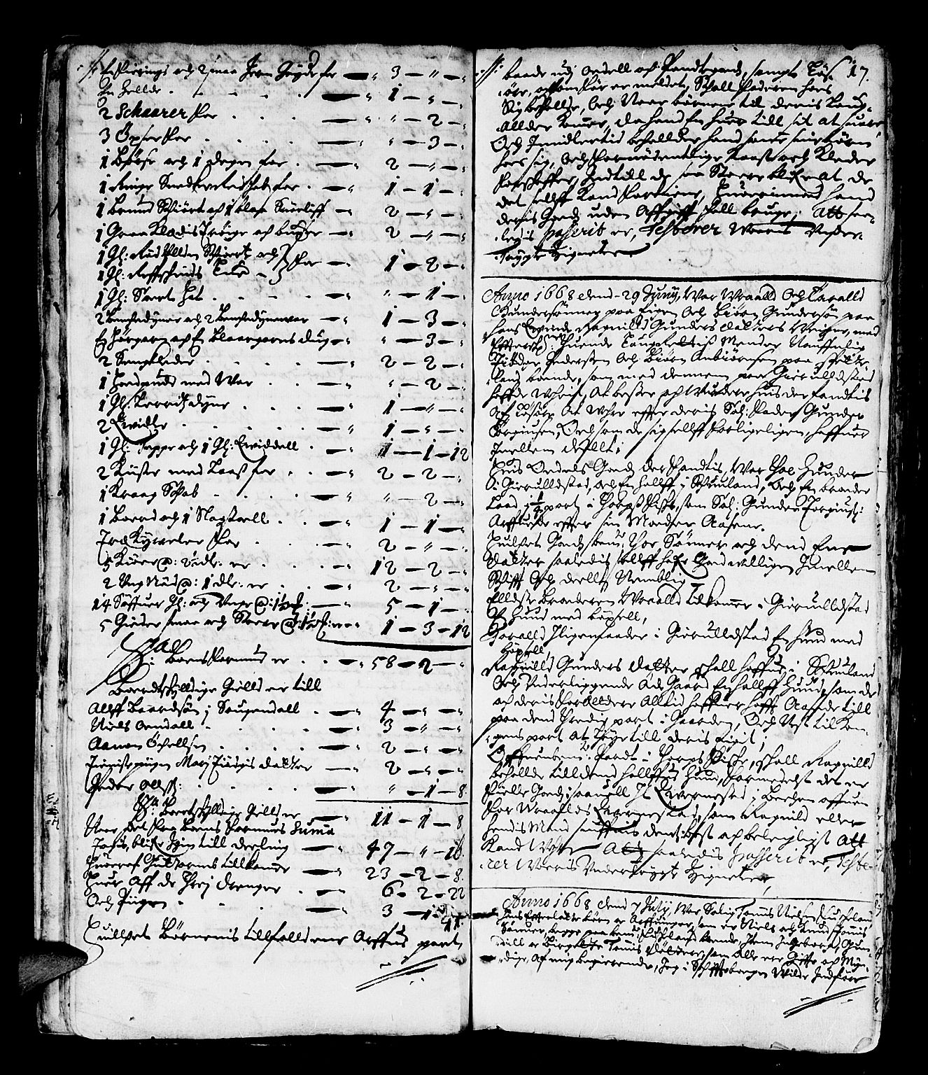Mandal sorenskriveri, SAK/1221-0005/001/H/Hc/L0001: Skifteprotokoll nr 1 med register, 1667-1677, p. 16b-17a