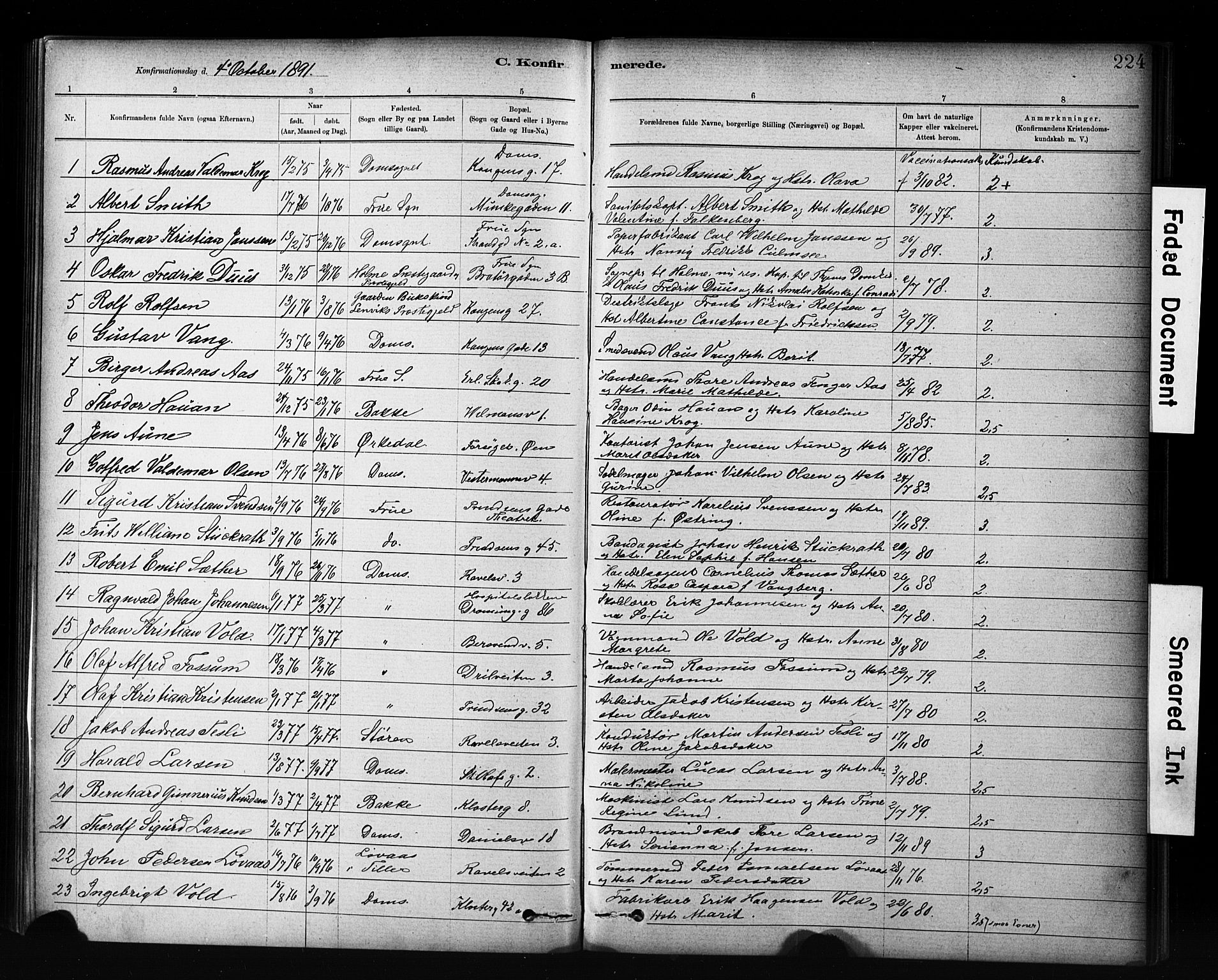 Ministerialprotokoller, klokkerbøker og fødselsregistre - Sør-Trøndelag, AV/SAT-A-1456/601/L0071: Curate's parish register no. 601B04, 1882-1931, p. 224