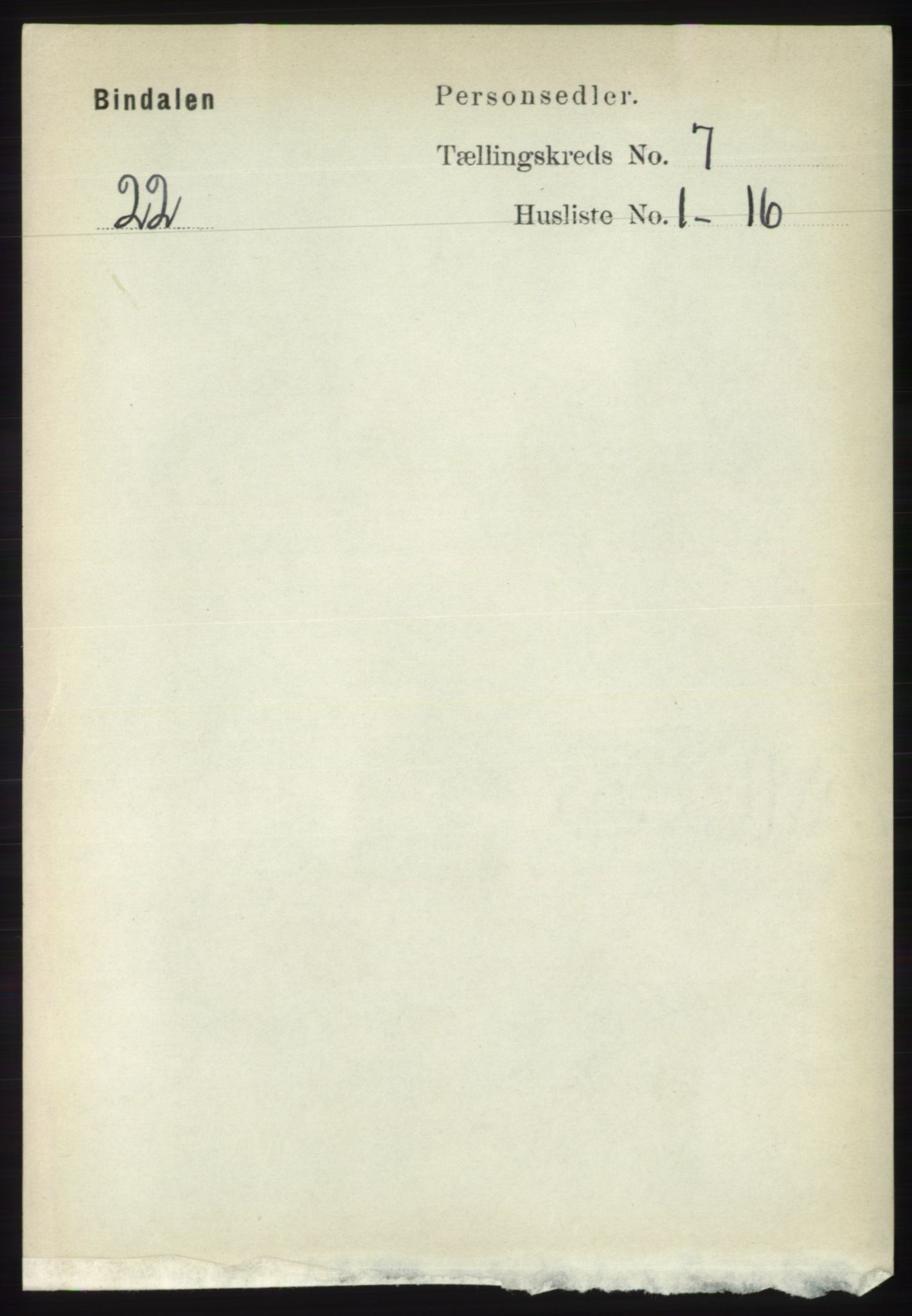 RA, 1891 census for 1811 Bindal, 1891, p. 2245