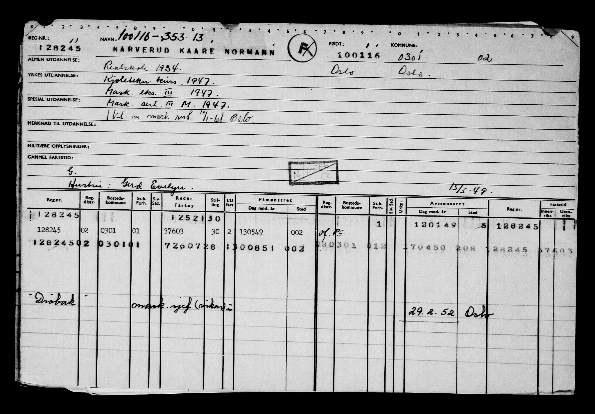 Direktoratet for sjømenn, AV/RA-S-3545/G/Gb/L0136: Hovedkort, 1916, p. 23