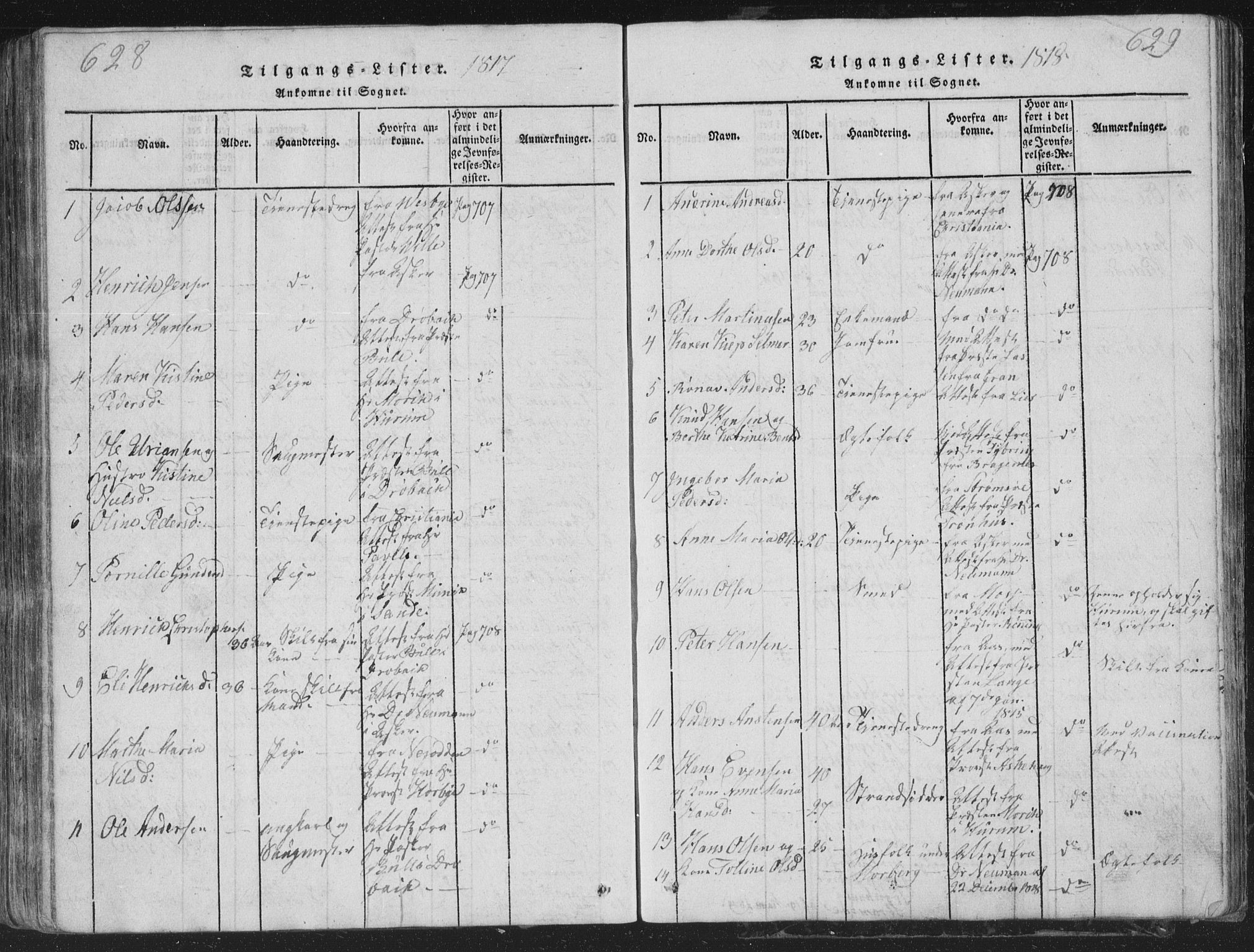 Røyken kirkebøker, SAKO/A-241/G/Ga/L0003: Parish register (copy) no. 3, 1814-1856, p. 628-629