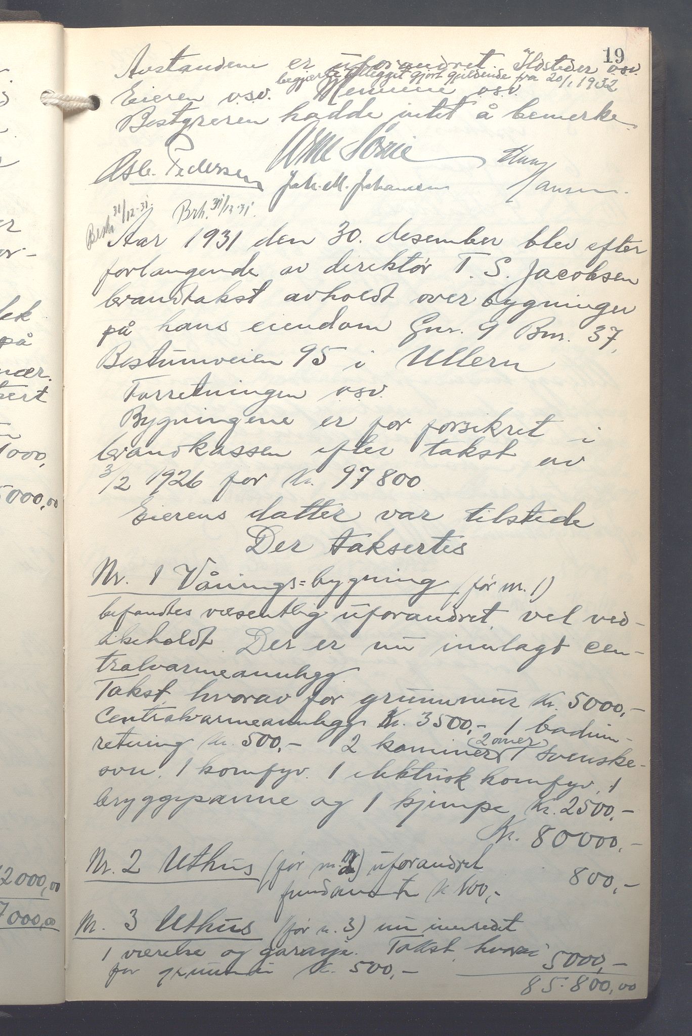 Lensmennene i Aker, OBA/A-10133/F/Fb/L0004: Branntakstprotokoll, 1931-1937, p. 19