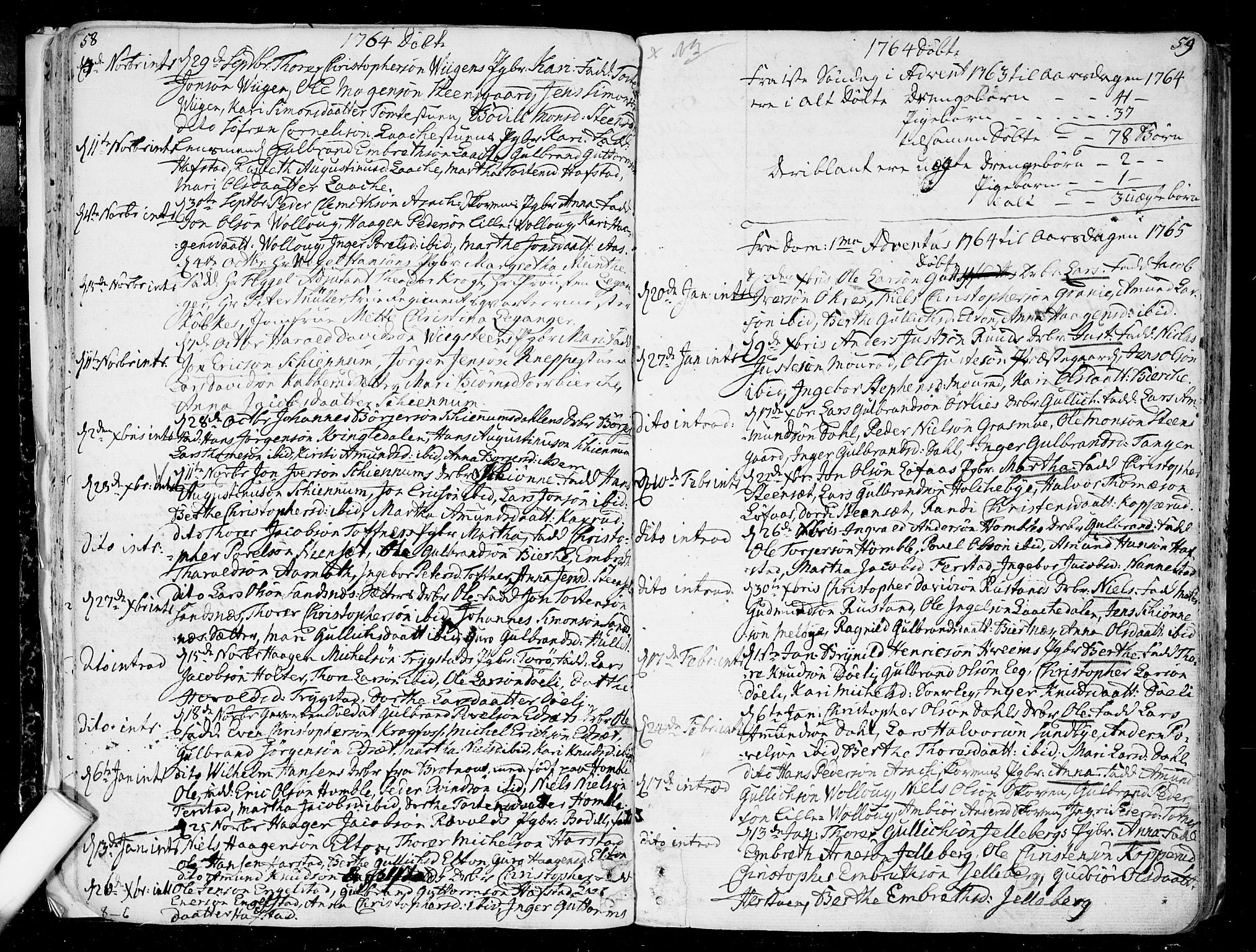 Nannestad prestekontor Kirkebøker, AV/SAO-A-10414a/F/Fa/L0007: Parish register (official) no. I 7, 1754-1791, p. 58-59