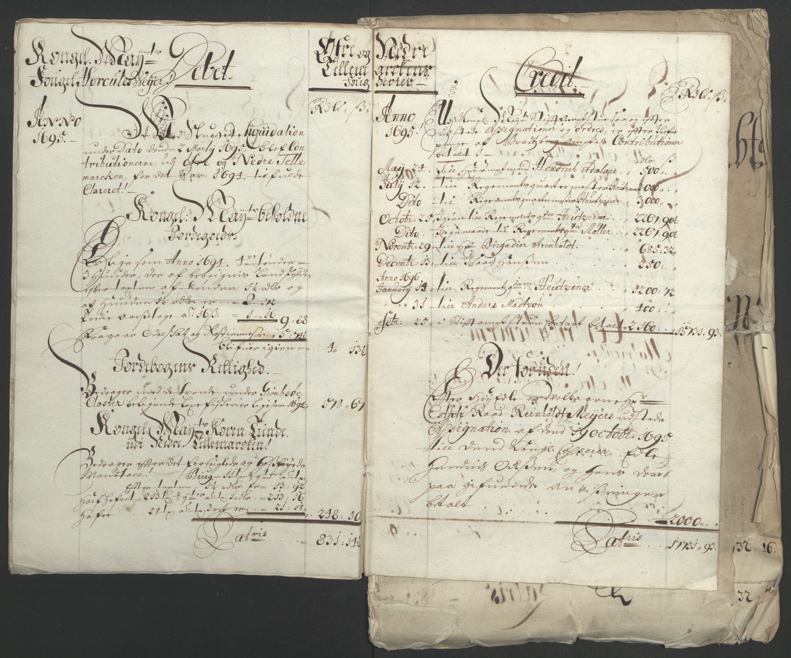Rentekammeret inntil 1814, Reviderte regnskaper, Fogderegnskap, AV/RA-EA-4092/R36/L2093: Fogderegnskap Øvre og Nedre Telemark og Bamble, 1695, p. 16