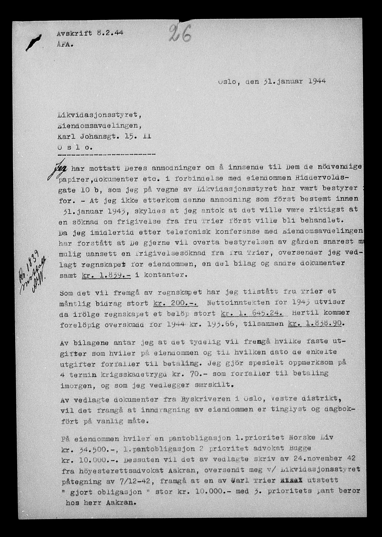 Justisdepartementet, Tilbakeføringskontoret for inndratte formuer, AV/RA-S-1564/H/Hc/Hcc/L0984: --, 1945-1947, p. 264