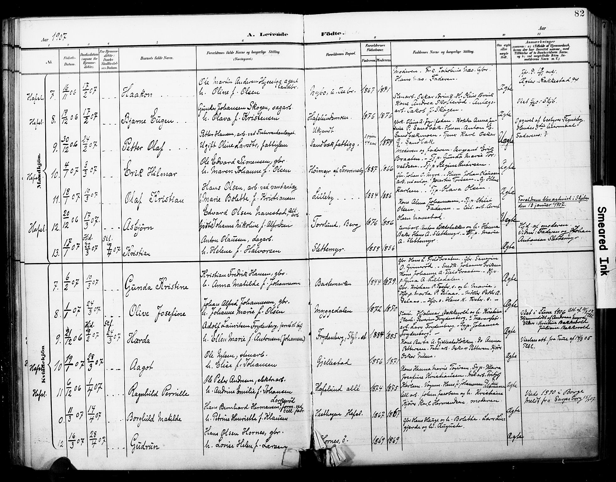 Skjeberg prestekontor Kirkebøker, SAO/A-10923/F/Fa/L0010: Parish register (official) no. I 10, 1898-1911, p. 82