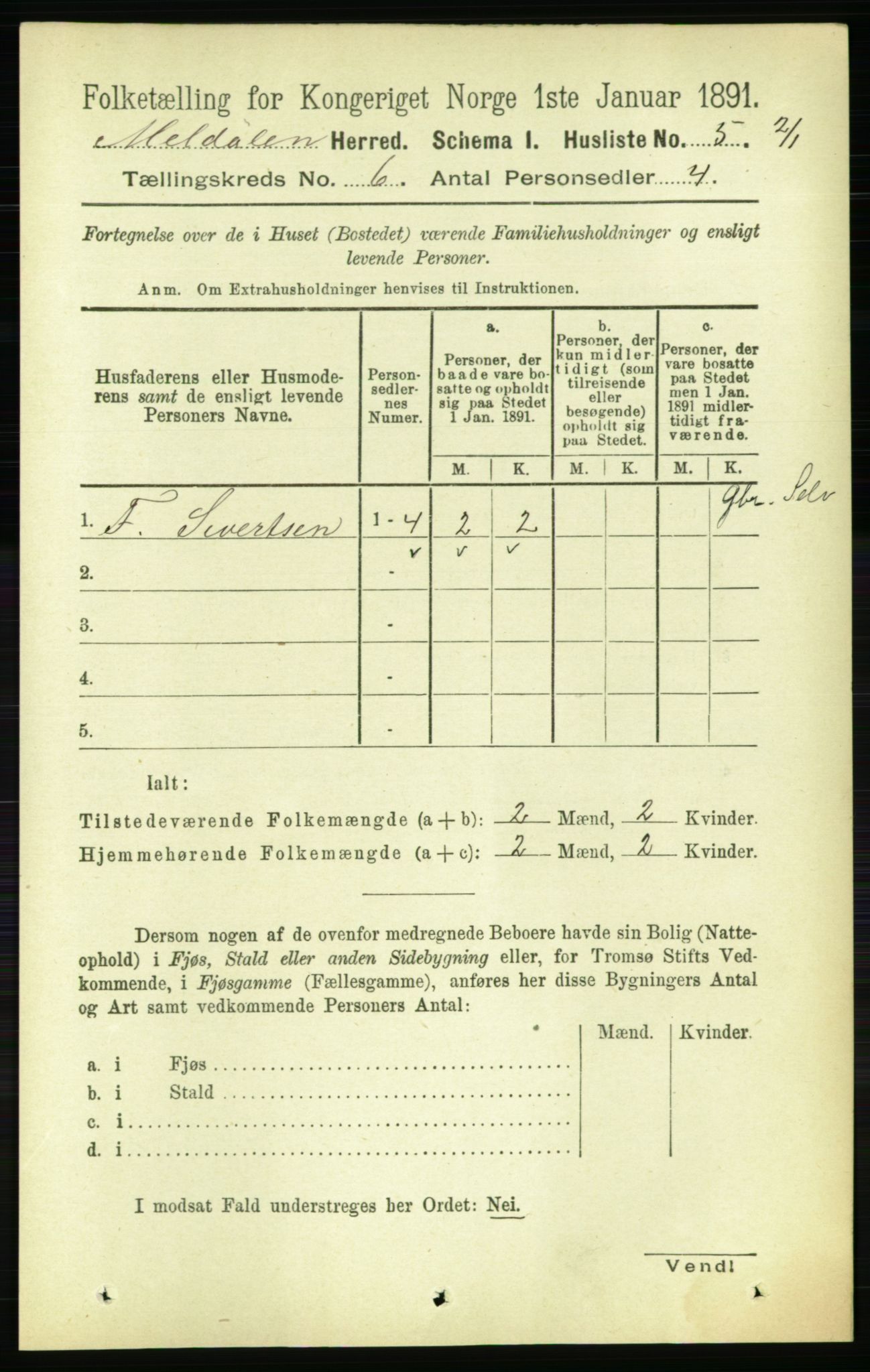 RA, 1891 census for 1636 Meldal, 1891, p. 2793