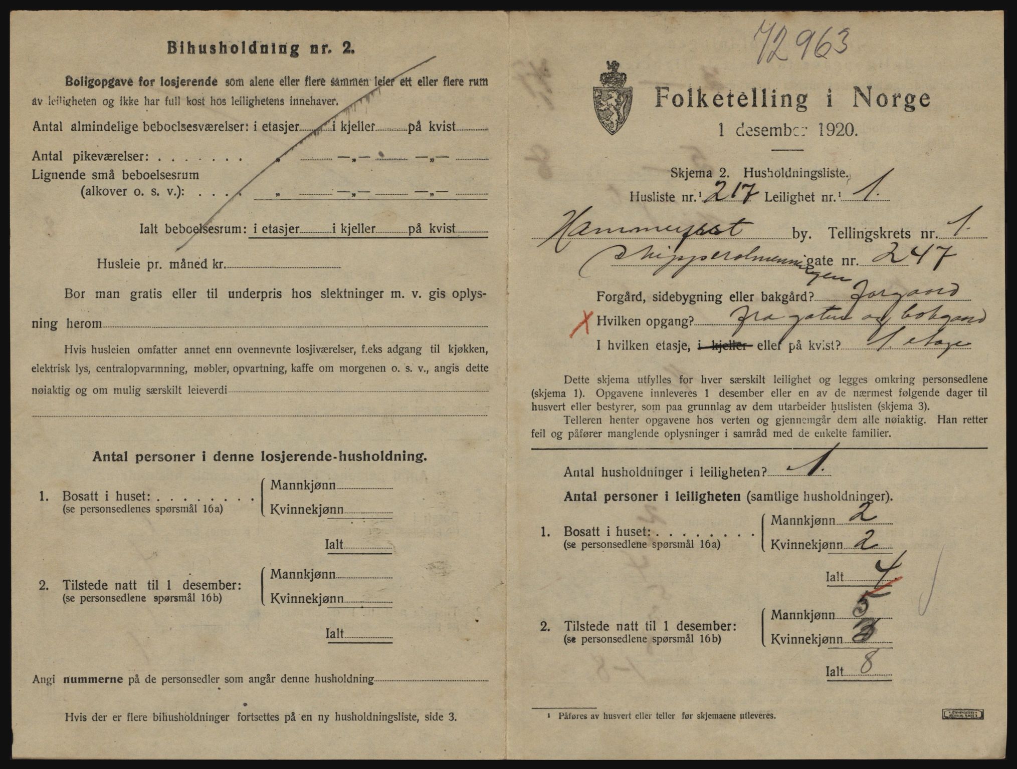 SATØ, 1920 census for Hammerfest, 1920, p. 1662