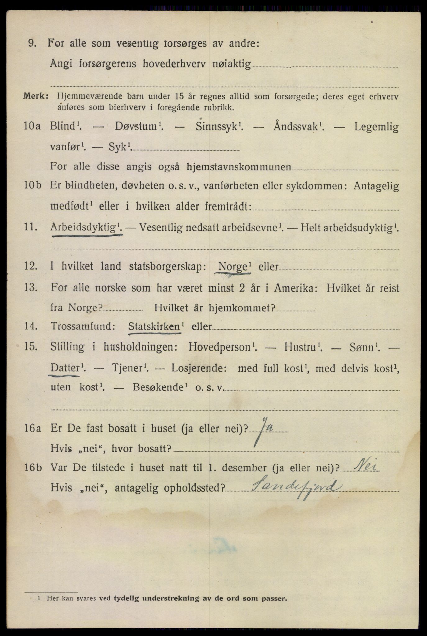 SAKO, 1920 census for Sandeherred, 1920, p. 14275