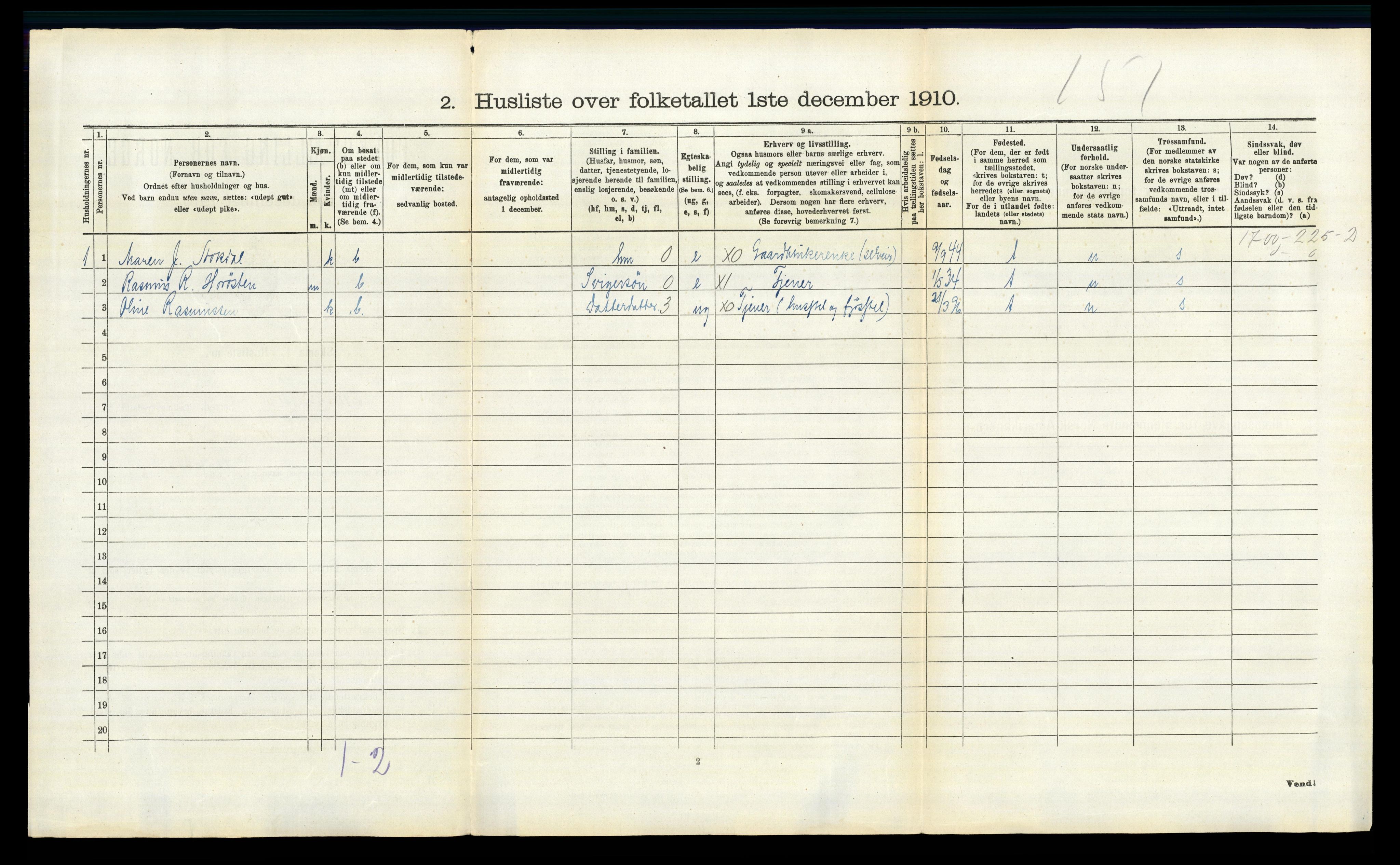 RA, 1910 census for Lille Elvedalen, 1910, p. 580