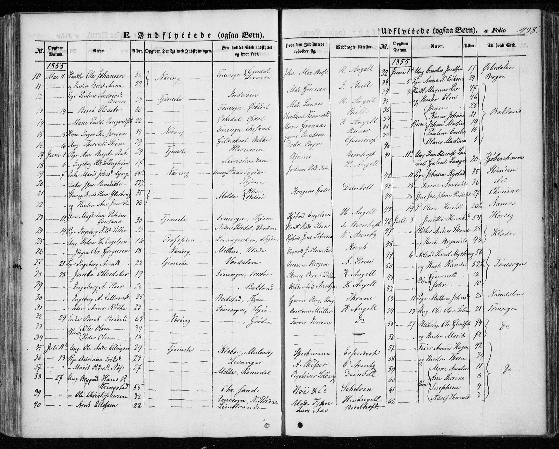 Ministerialprotokoller, klokkerbøker og fødselsregistre - Sør-Trøndelag, AV/SAT-A-1456/601/L0051: Parish register (official) no. 601A19, 1848-1857, p. 498
