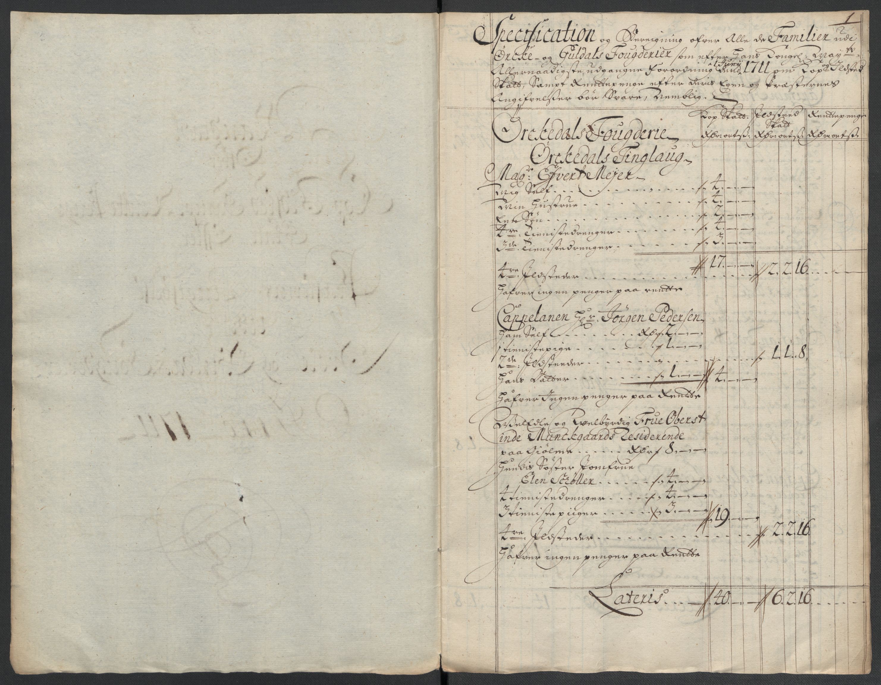 Rentekammeret inntil 1814, Reviderte regnskaper, Fogderegnskap, RA/EA-4092/R60/L3961: Fogderegnskap Orkdal og Gauldal, 1711, p. 161