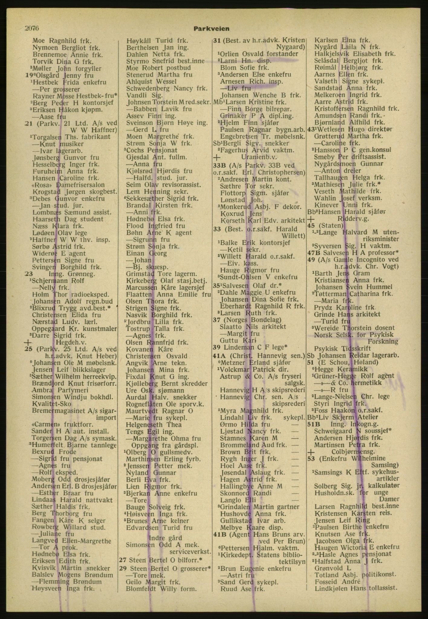 Kristiania/Oslo adressebok, PUBL/-, 1952, p. 2076