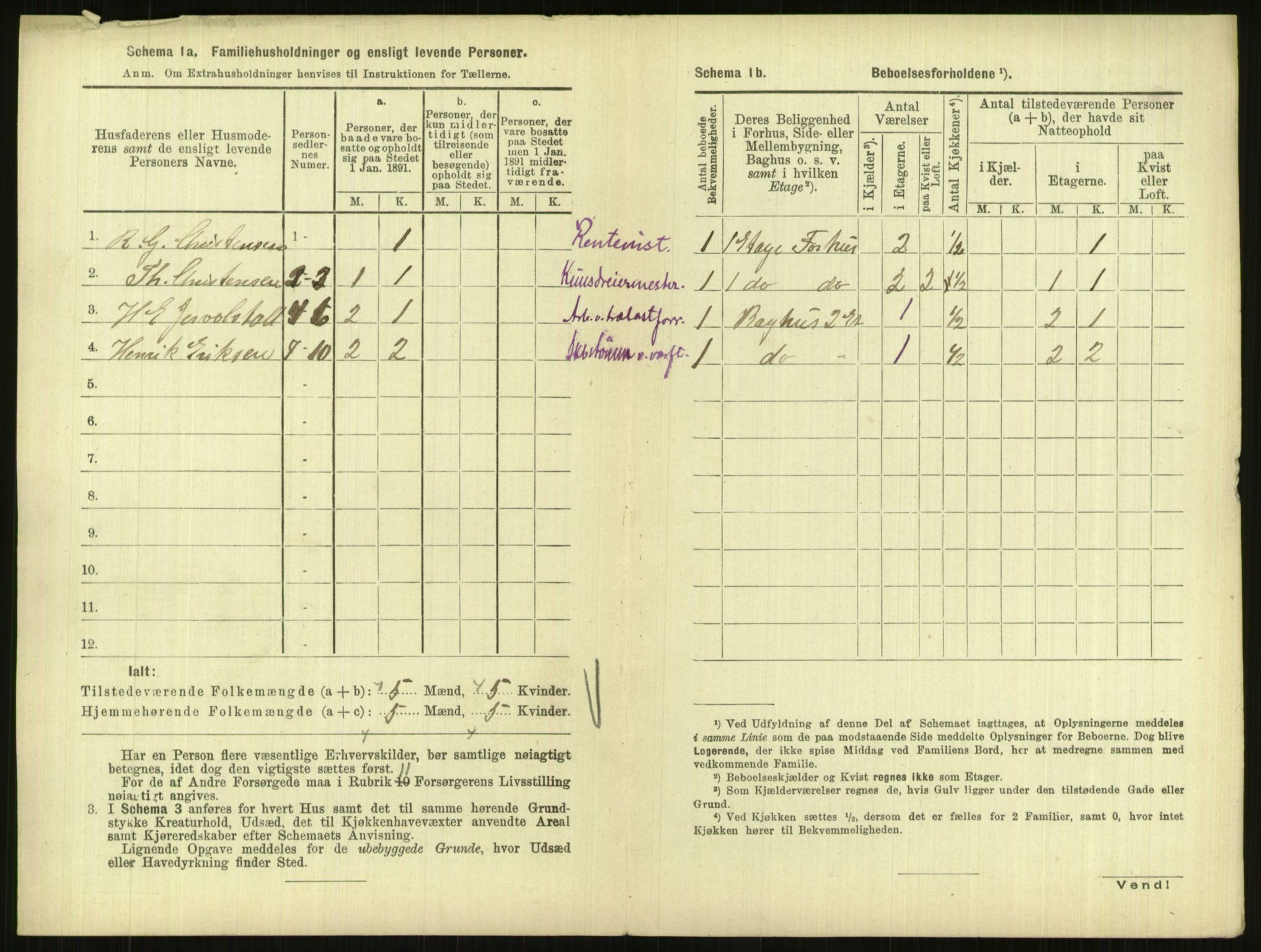 RA, 1891 census for 1001 Kristiansand, 1891, p. 915