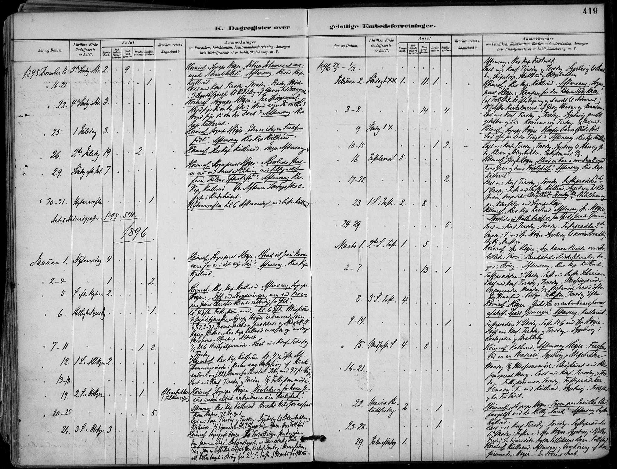 Skien kirkebøker, SAKO/A-302/F/Fa/L0010: Parish register (official) no. 10, 1891-1899, p. 419