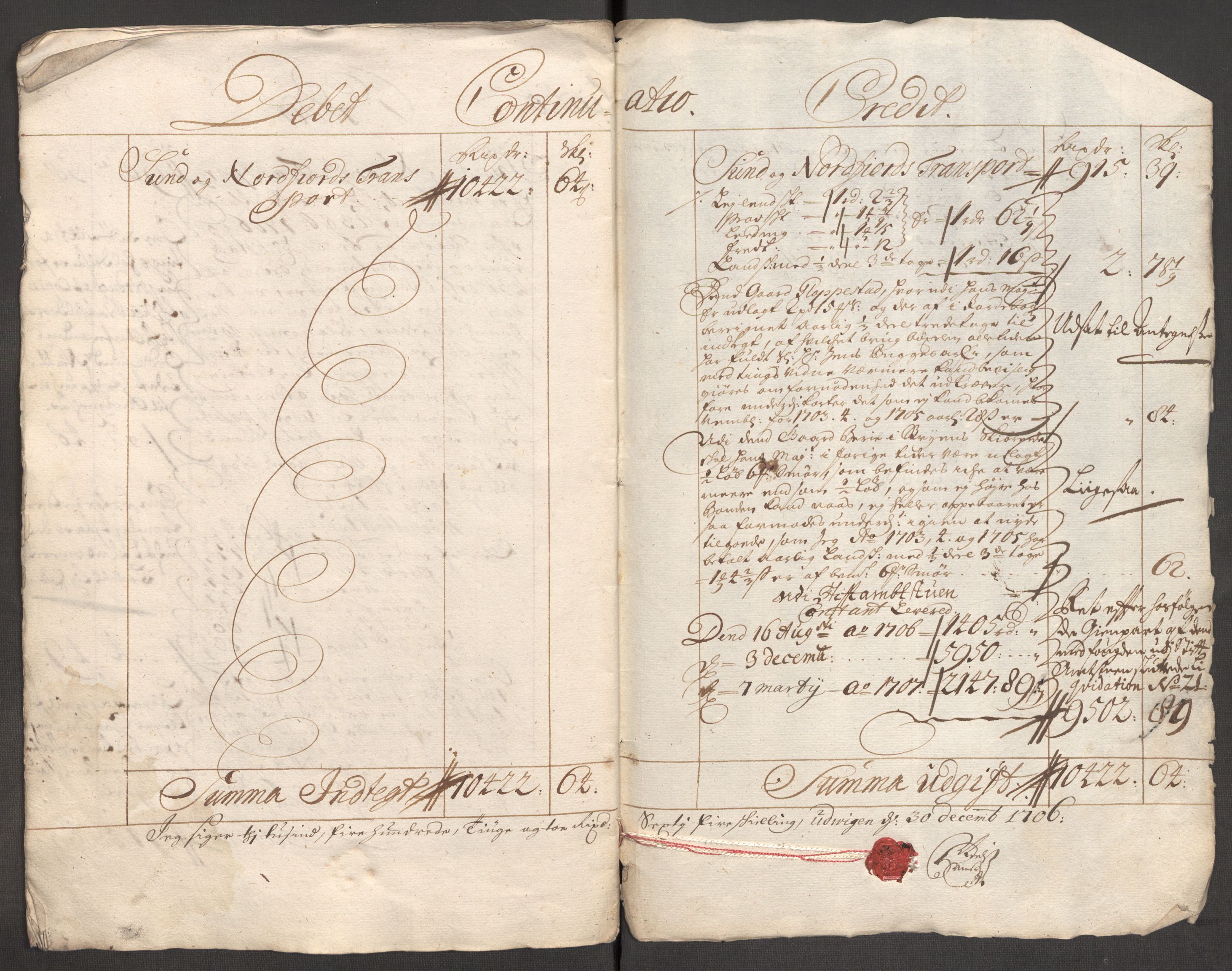 Rentekammeret inntil 1814, Reviderte regnskaper, Fogderegnskap, AV/RA-EA-4092/R53/L3430: Fogderegnskap Sunn- og Nordfjord, 1706-1707, p. 16