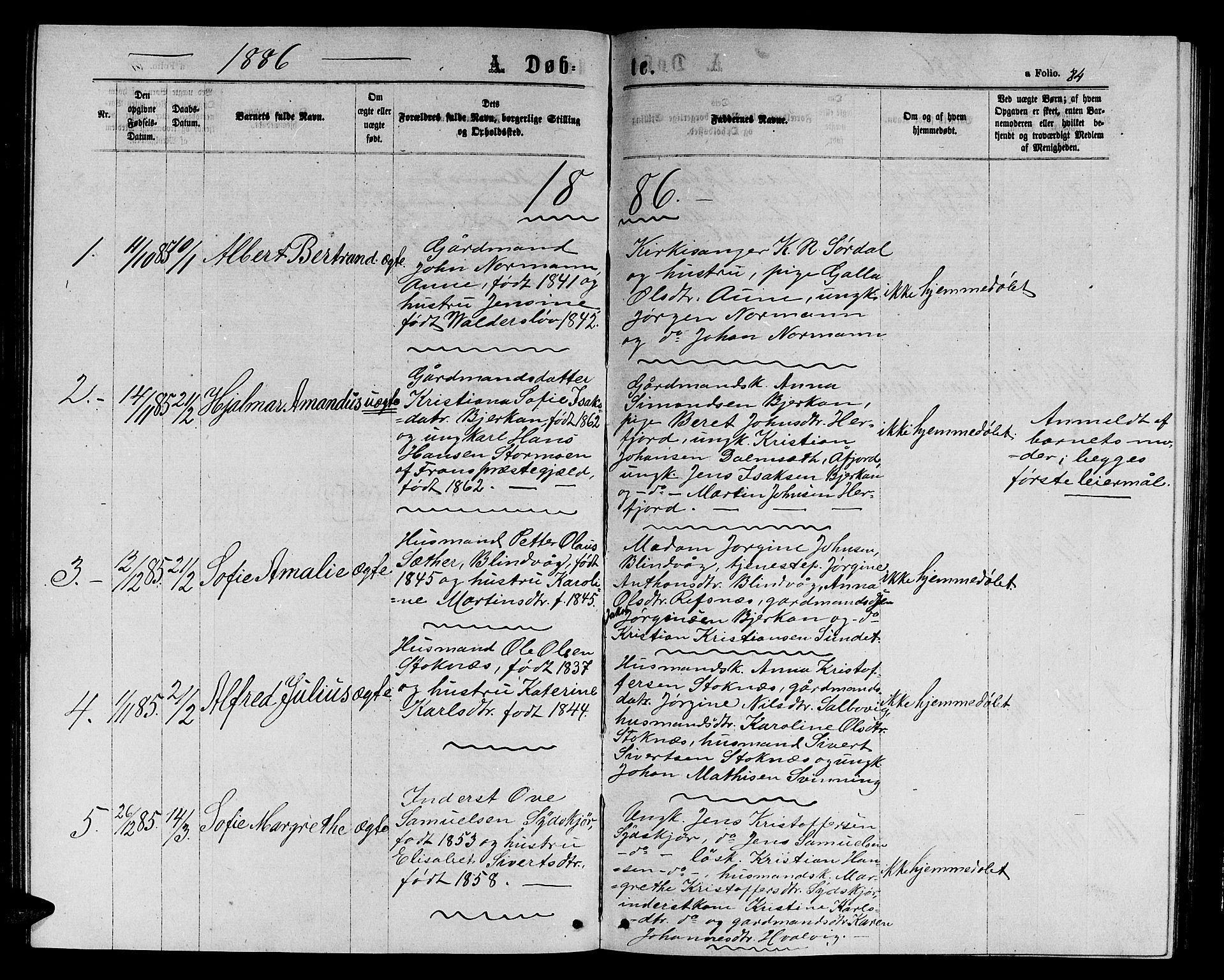 Ministerialprotokoller, klokkerbøker og fødselsregistre - Sør-Trøndelag, SAT/A-1456/656/L0695: Parish register (copy) no. 656C01, 1867-1889, p. 84